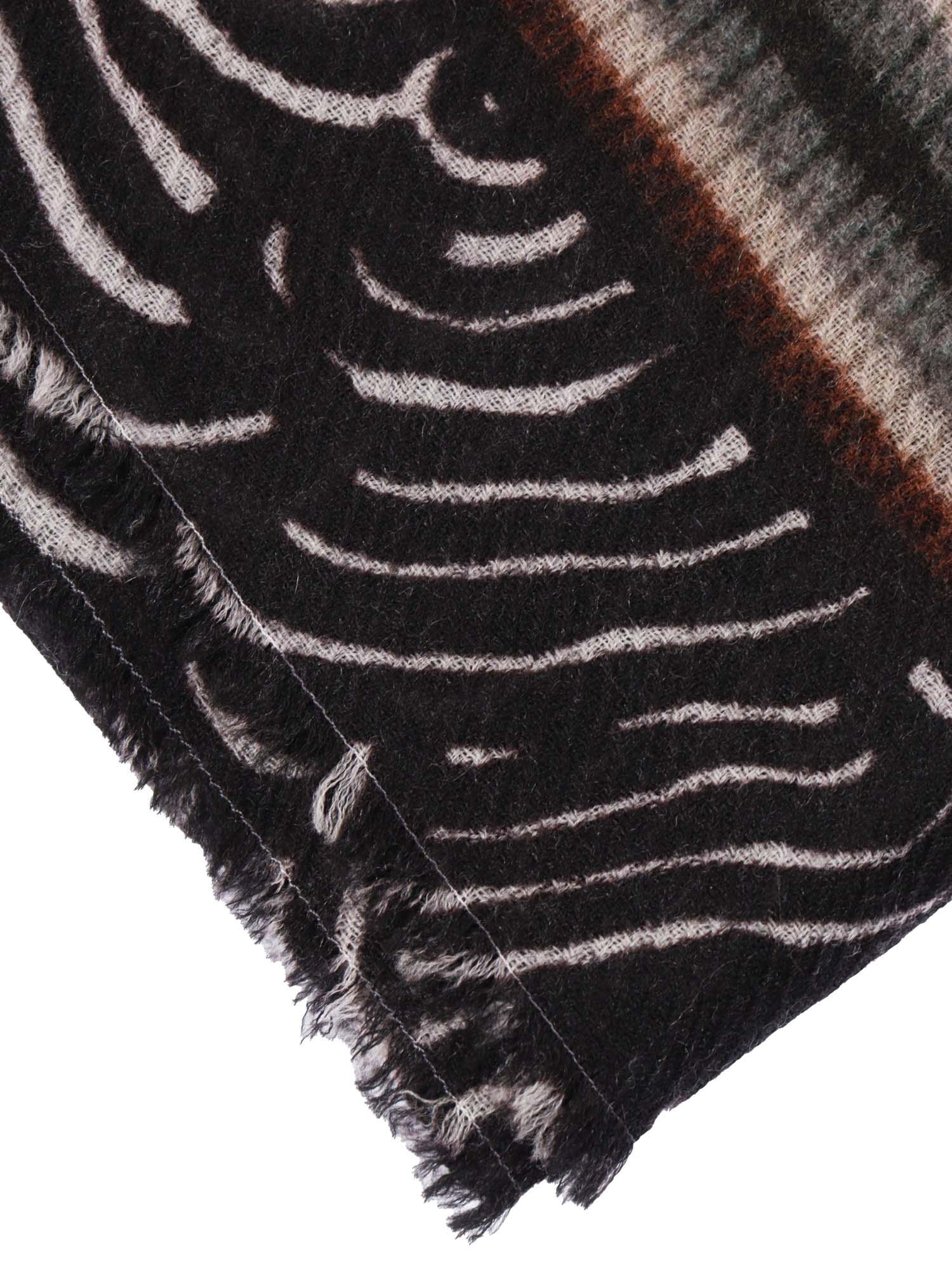 Faliero Sarti Zebra Stole In Collaboration With Peter Beard Studio Accessories In Black