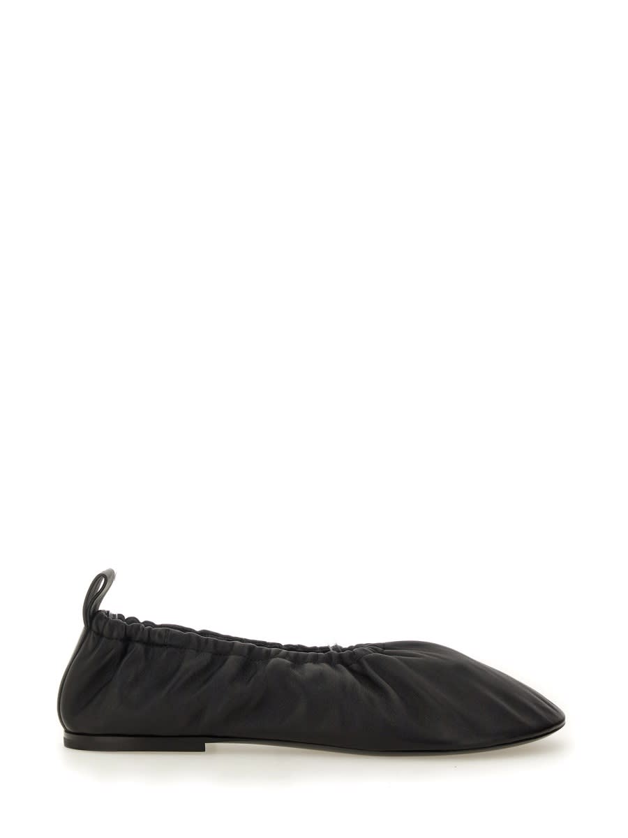 Shop Jil Sander Nappa Ballerina In Black