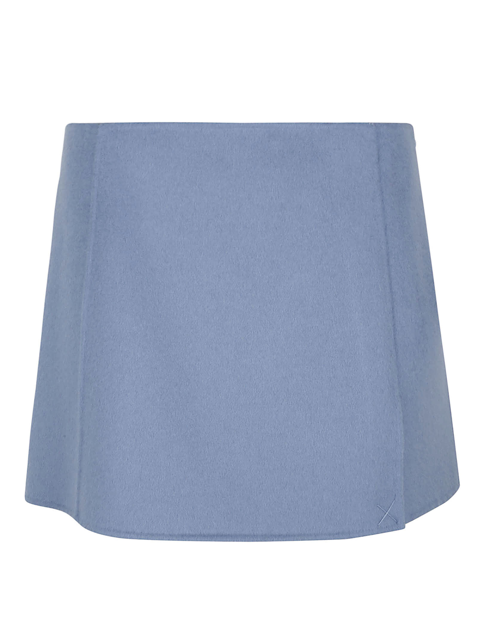 Parosh Light Blue Wool Leak Mini Skirt