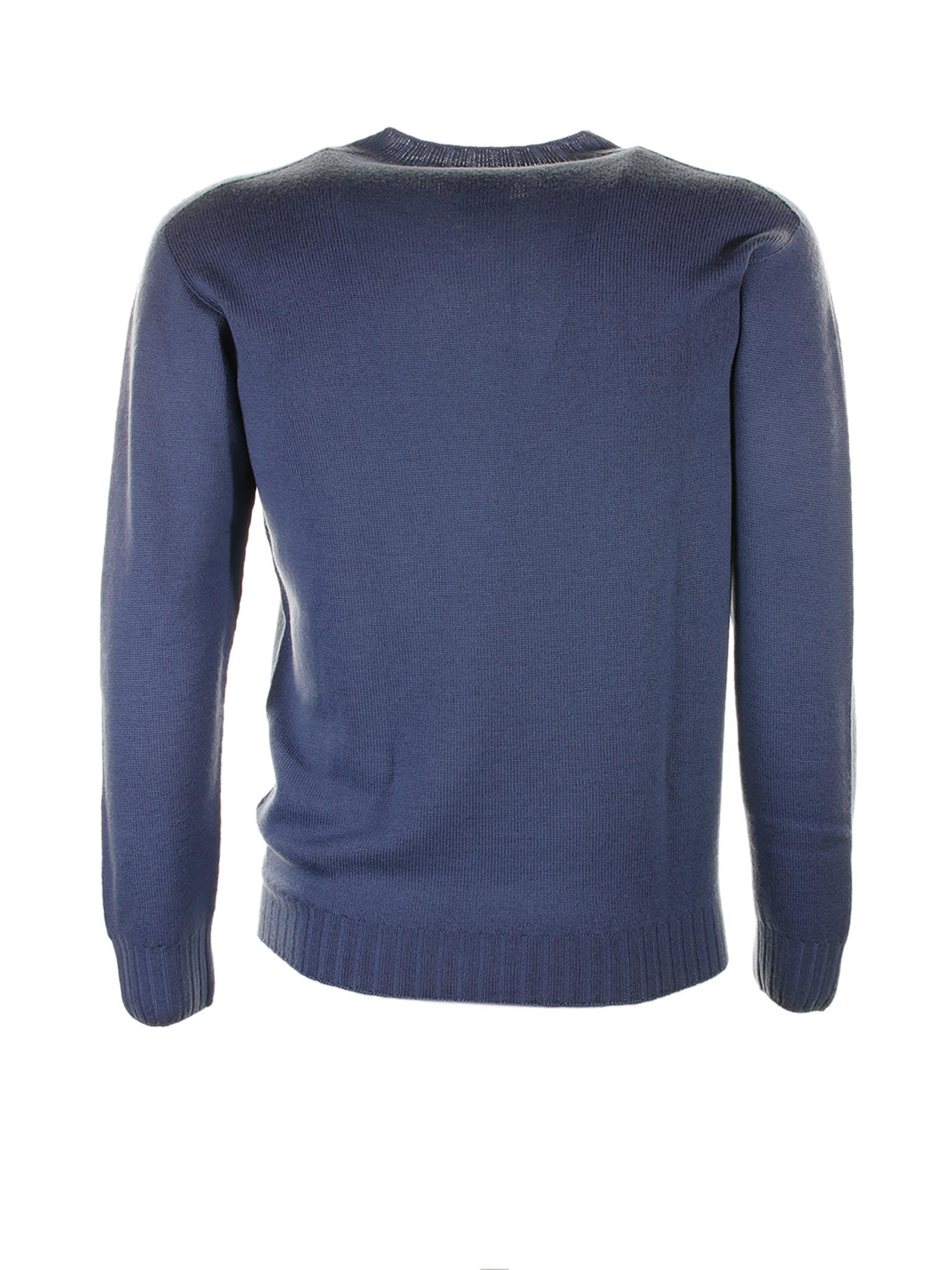 Shop Seventy Blue Crew Neck Sweater In Azzurro