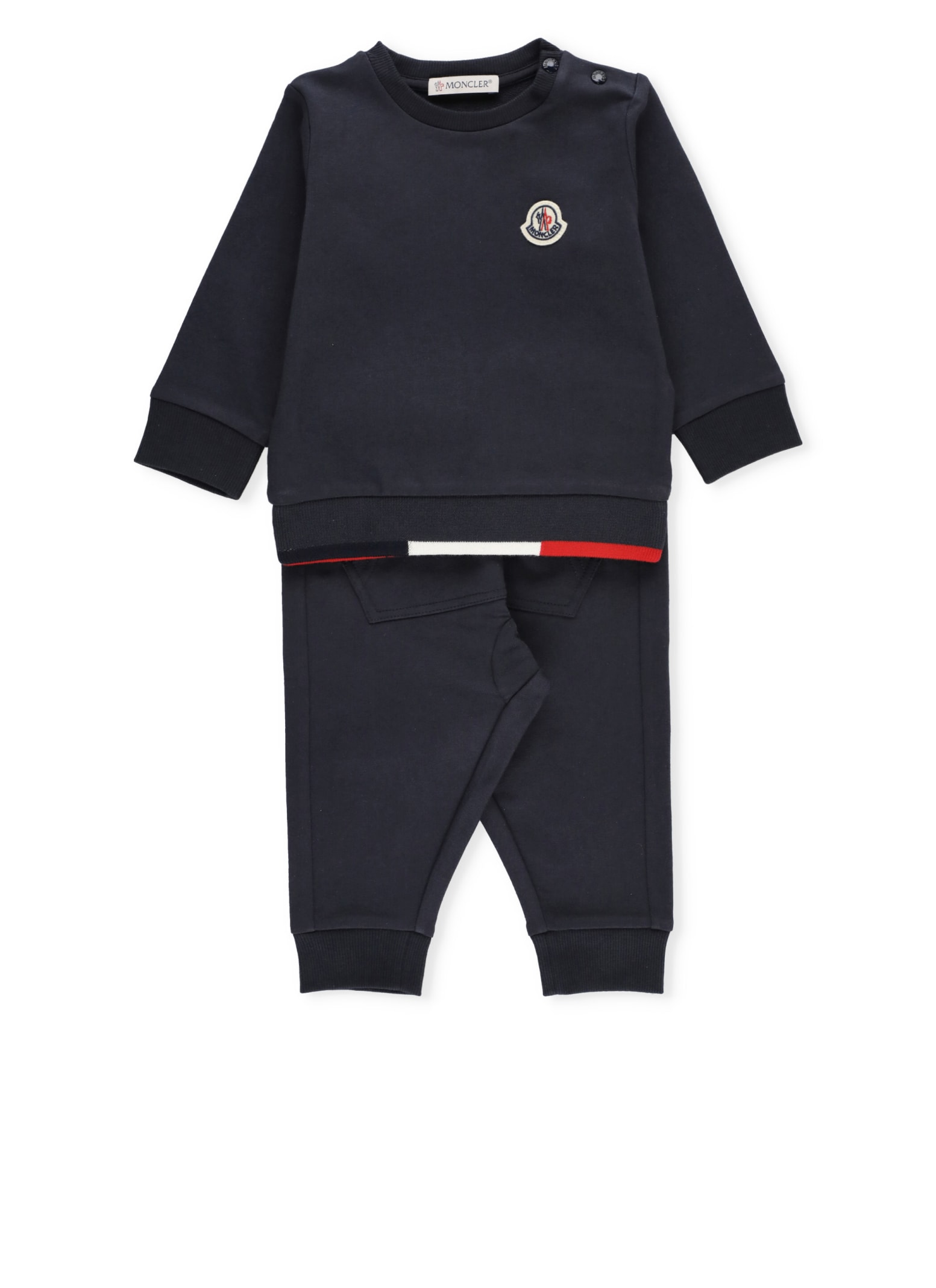 Moncler Kids' Two Pieces Suit In Blue