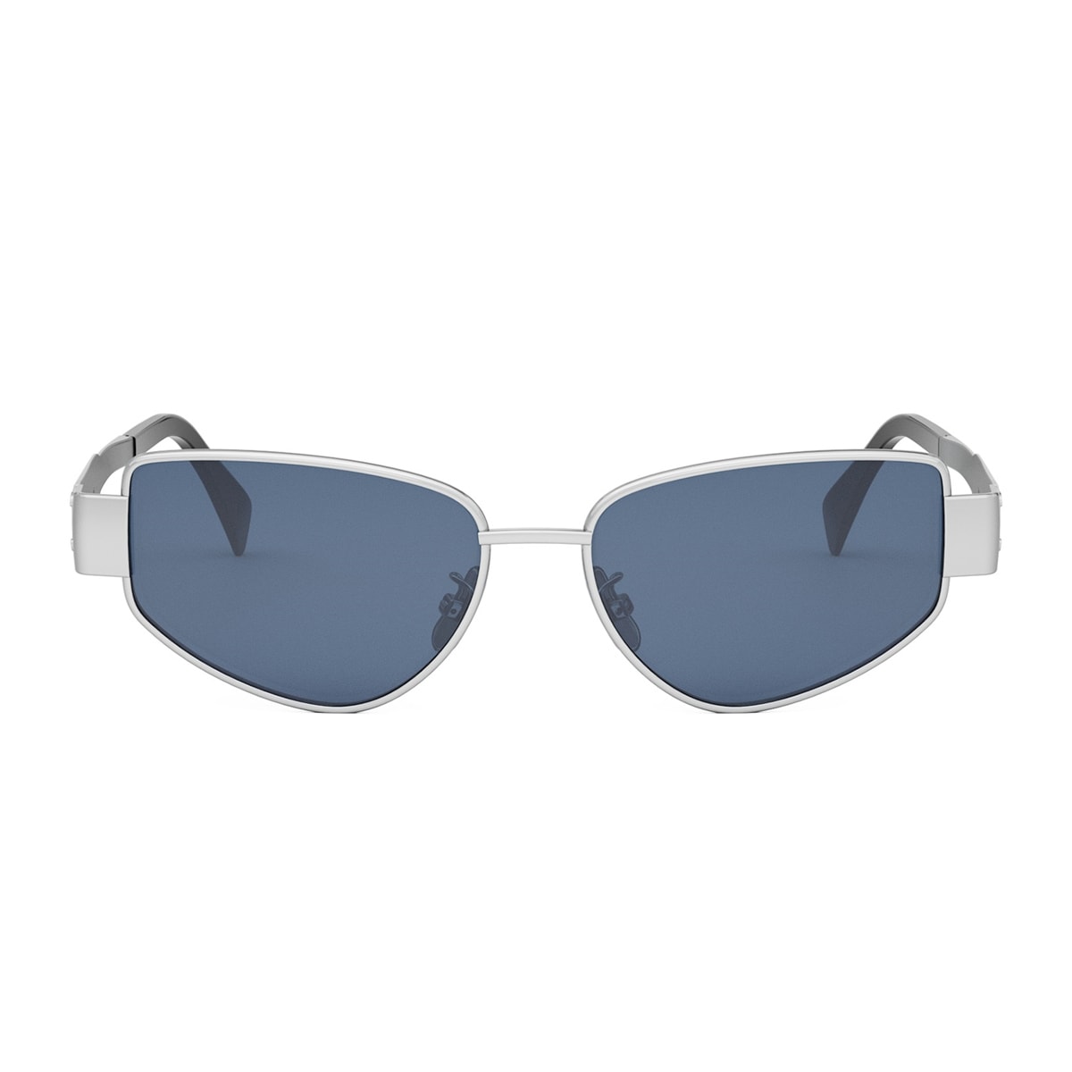 Celine Triomphe Metal Cat Eye Sunglasses In Argento