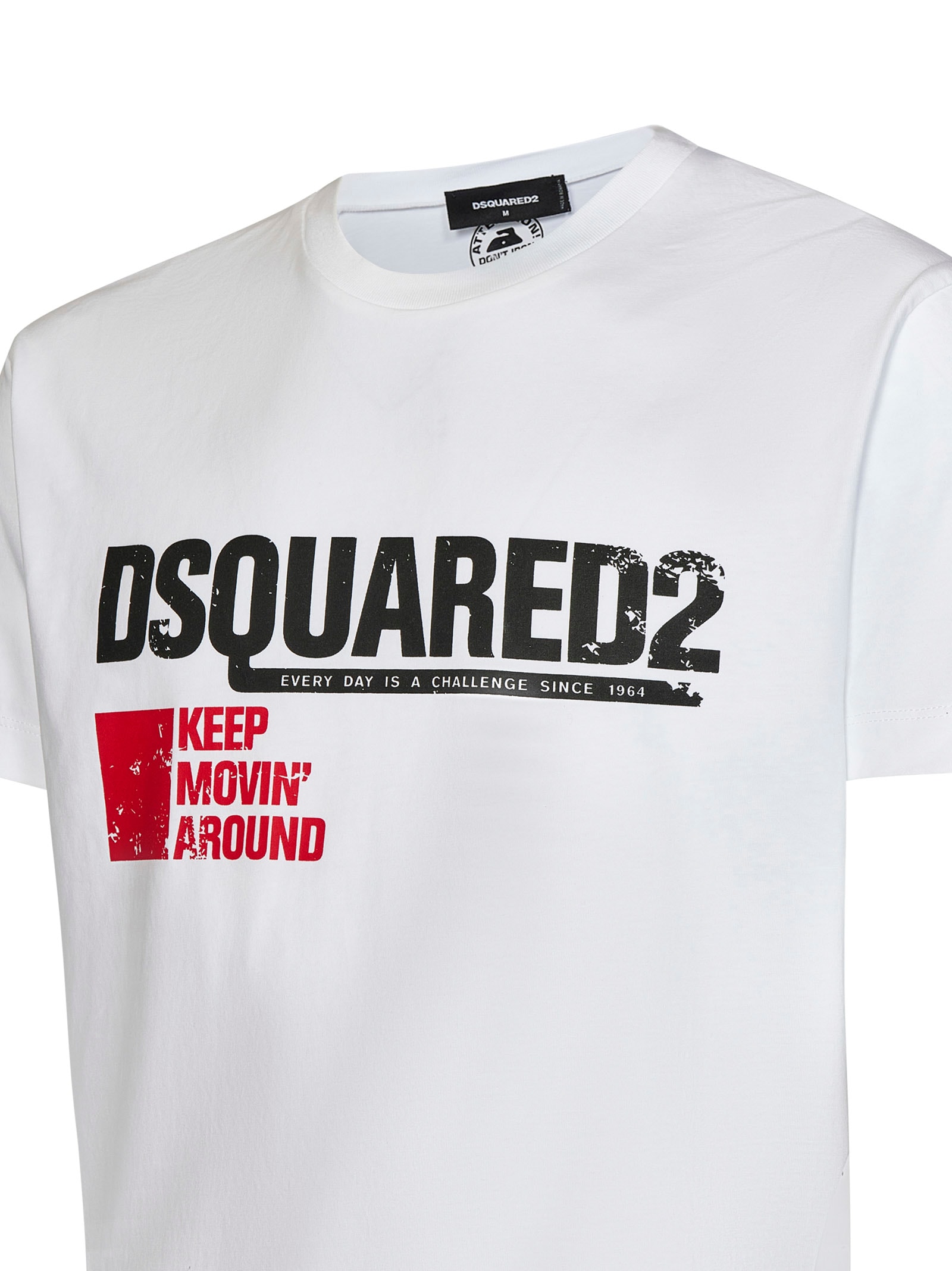 Shop Dsquared2 Keep Moving Around Cool Fit T-shirt In White