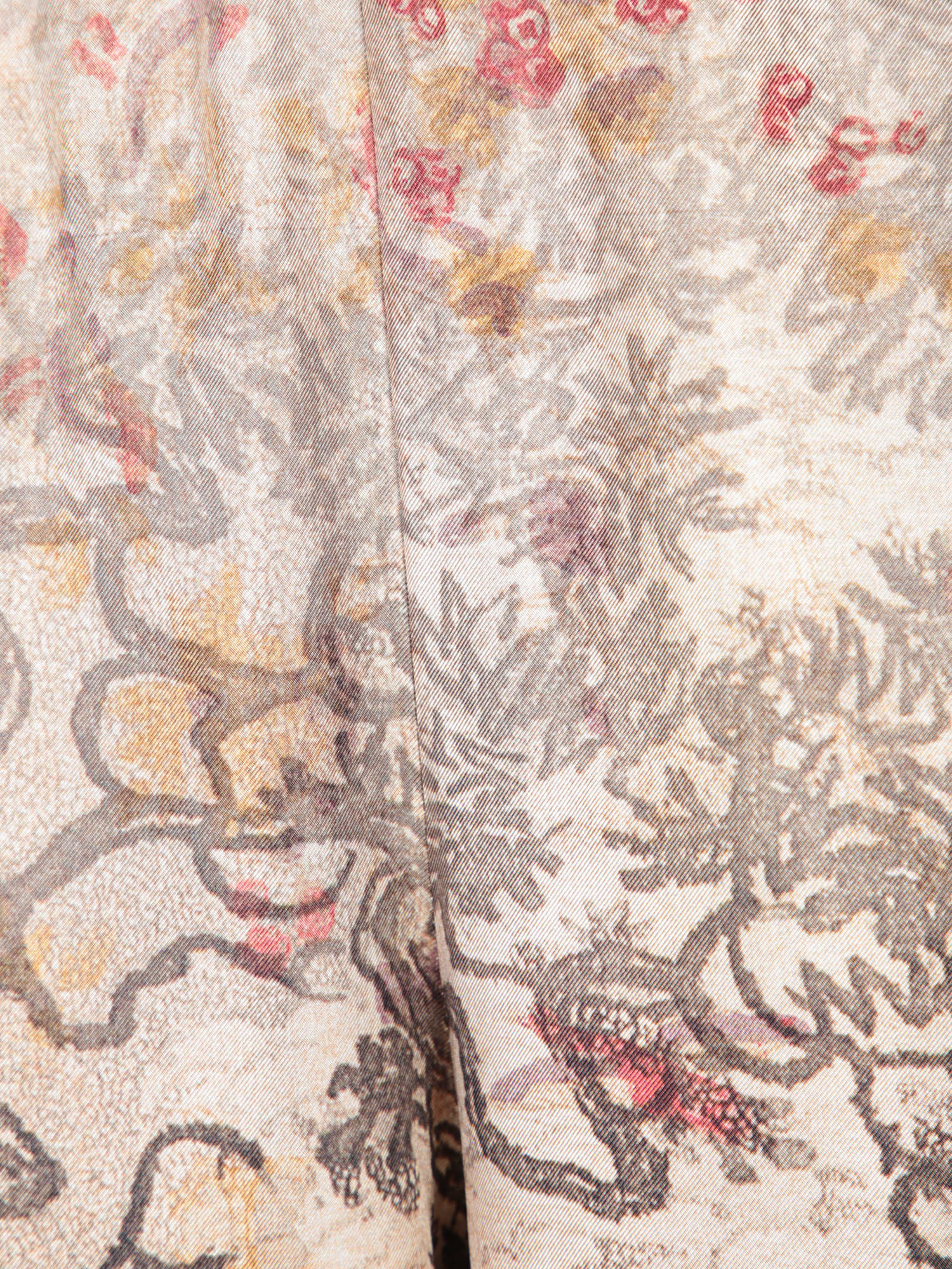 PIERRE-LOUIS MASCIA RED-BEIGE PRINT TROUSERS