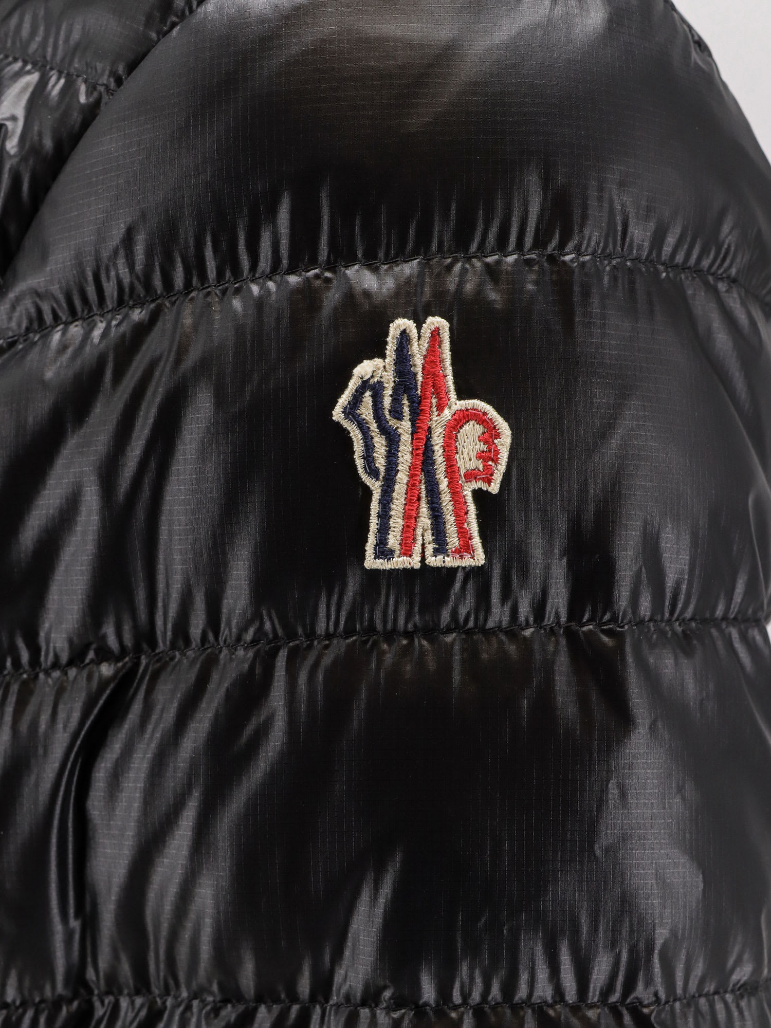Moncler Technical Padded Down Jacket In Black