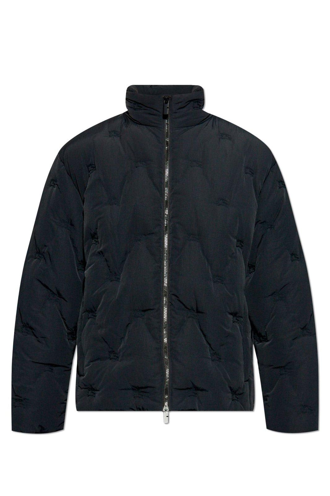 Shop Burberry Ekd High-neck Puffer Jacket In Black