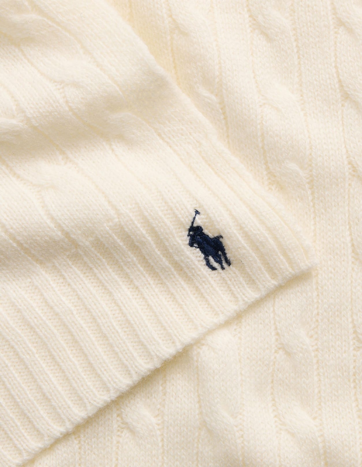 Ralph Lauren White Cable-knit Wool-cashmere Scarf In Neutral