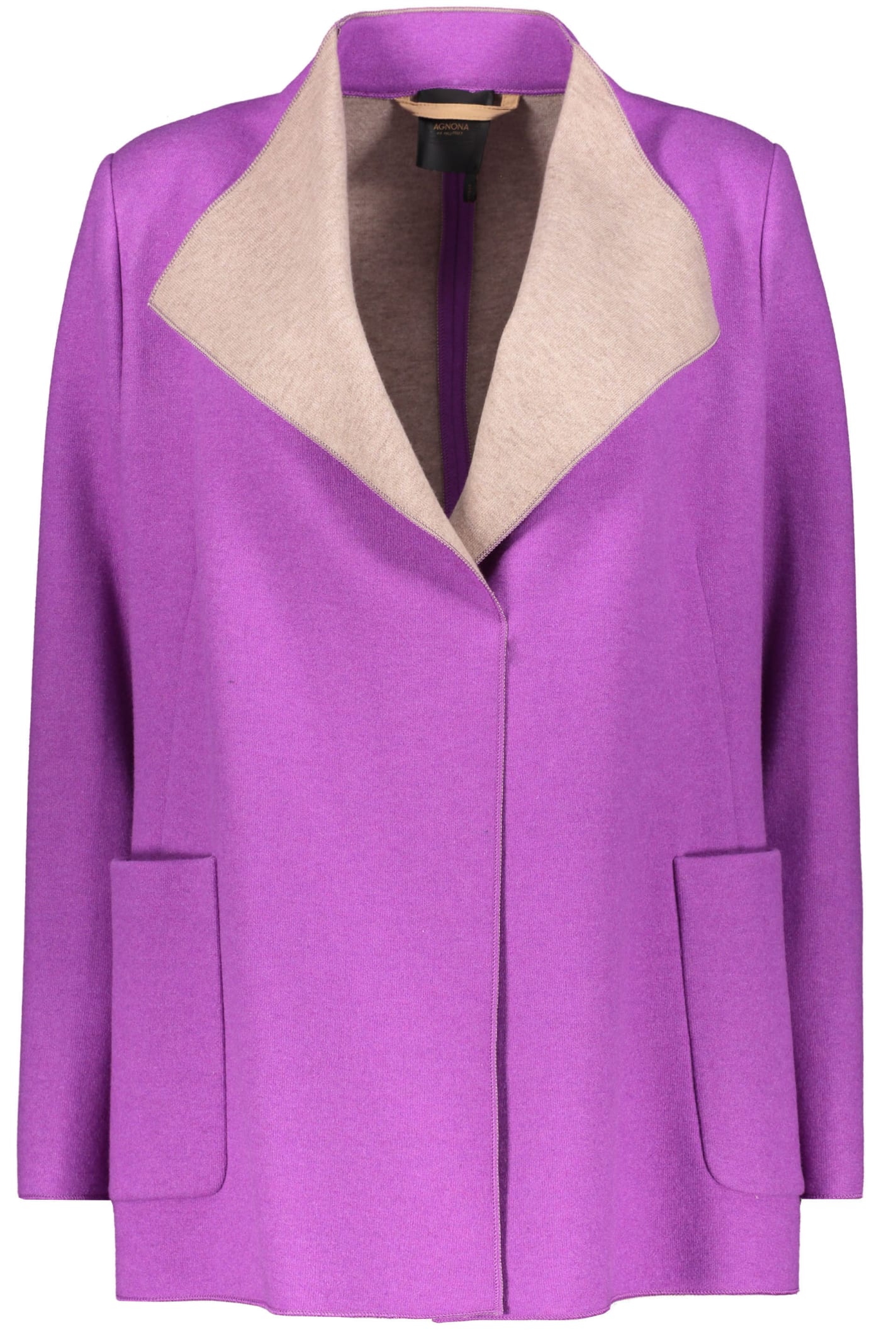 Shop Agnona Cashmere Jacket In Purple