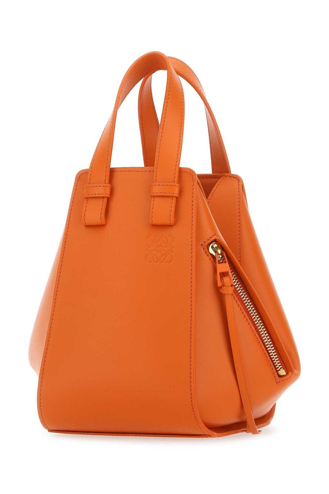 Loewe Logo Zipper Shoulder Bag In Orange