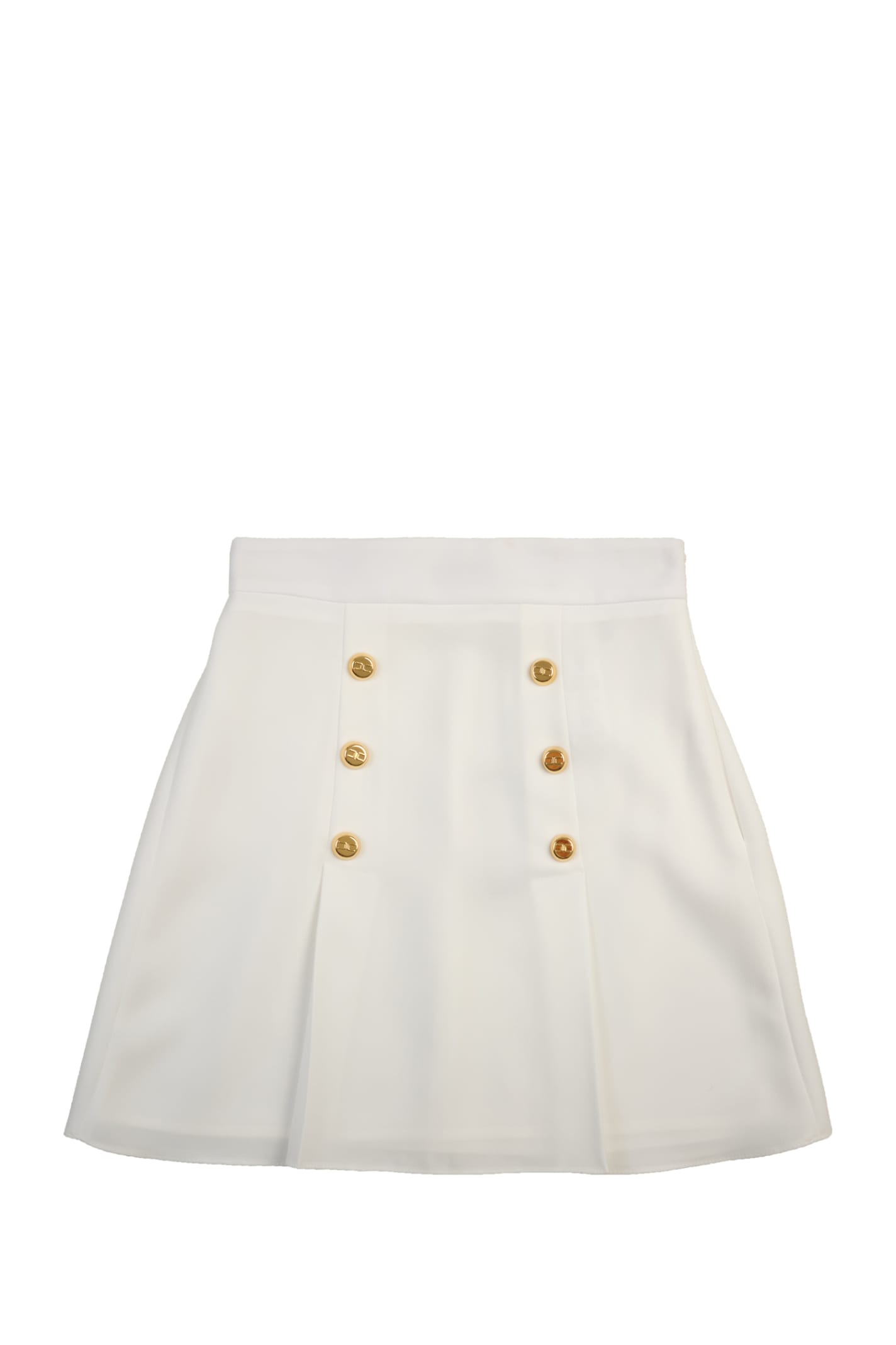 Elisabetta Franchi Short Skirt With Logoed Buttons