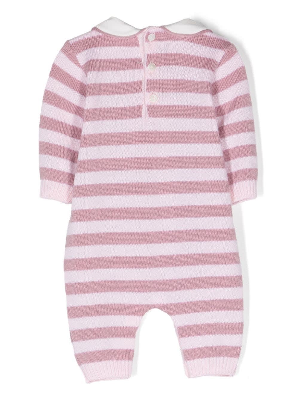 Shop Little Bear Striped Onesie In Pink