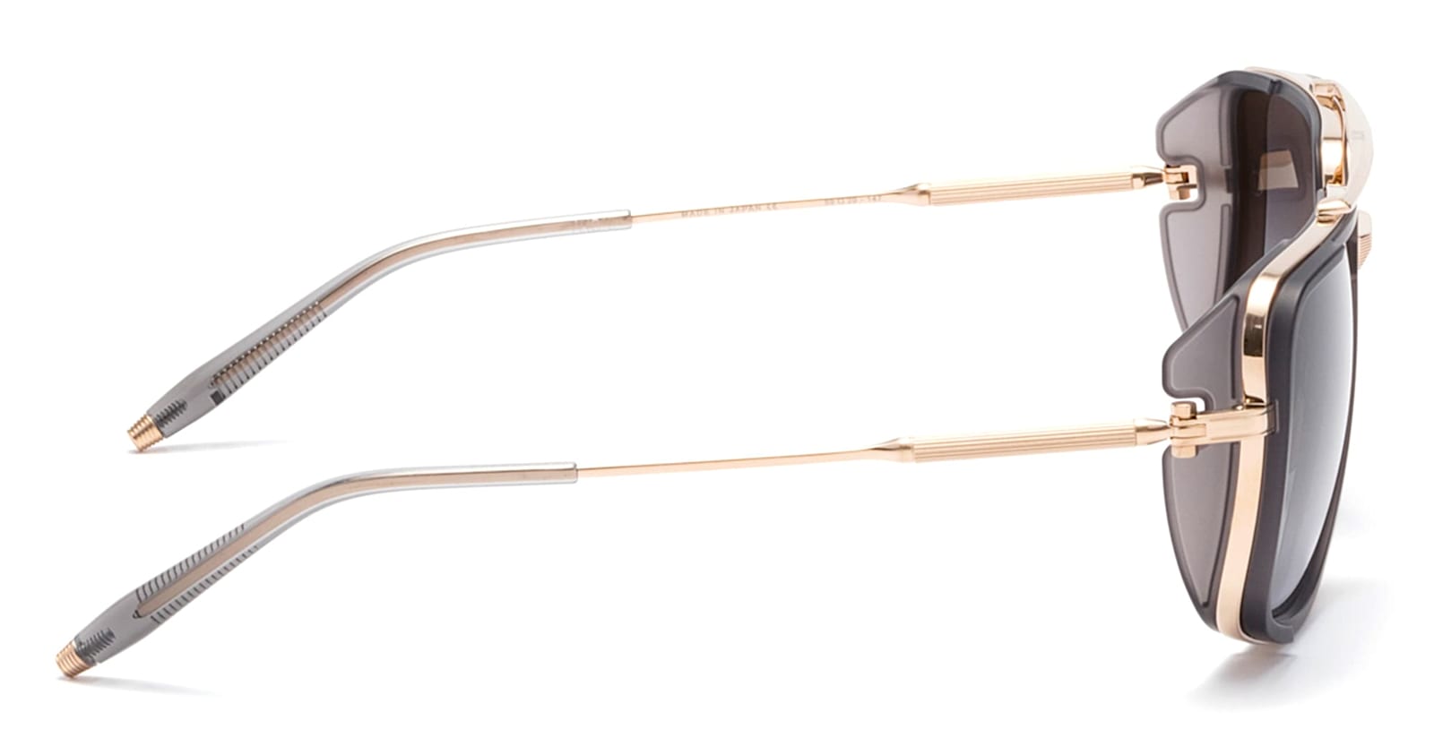 Akoni Stargazer - Brushed White Gold / Crystal Grey Sunglasses In Black