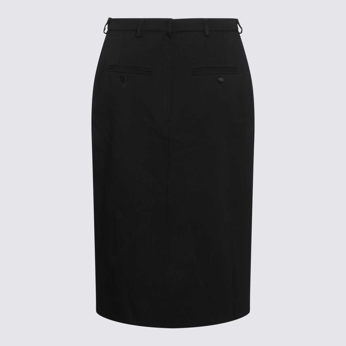 Shop Dolce & Gabbana Black Wool Mini Skirt