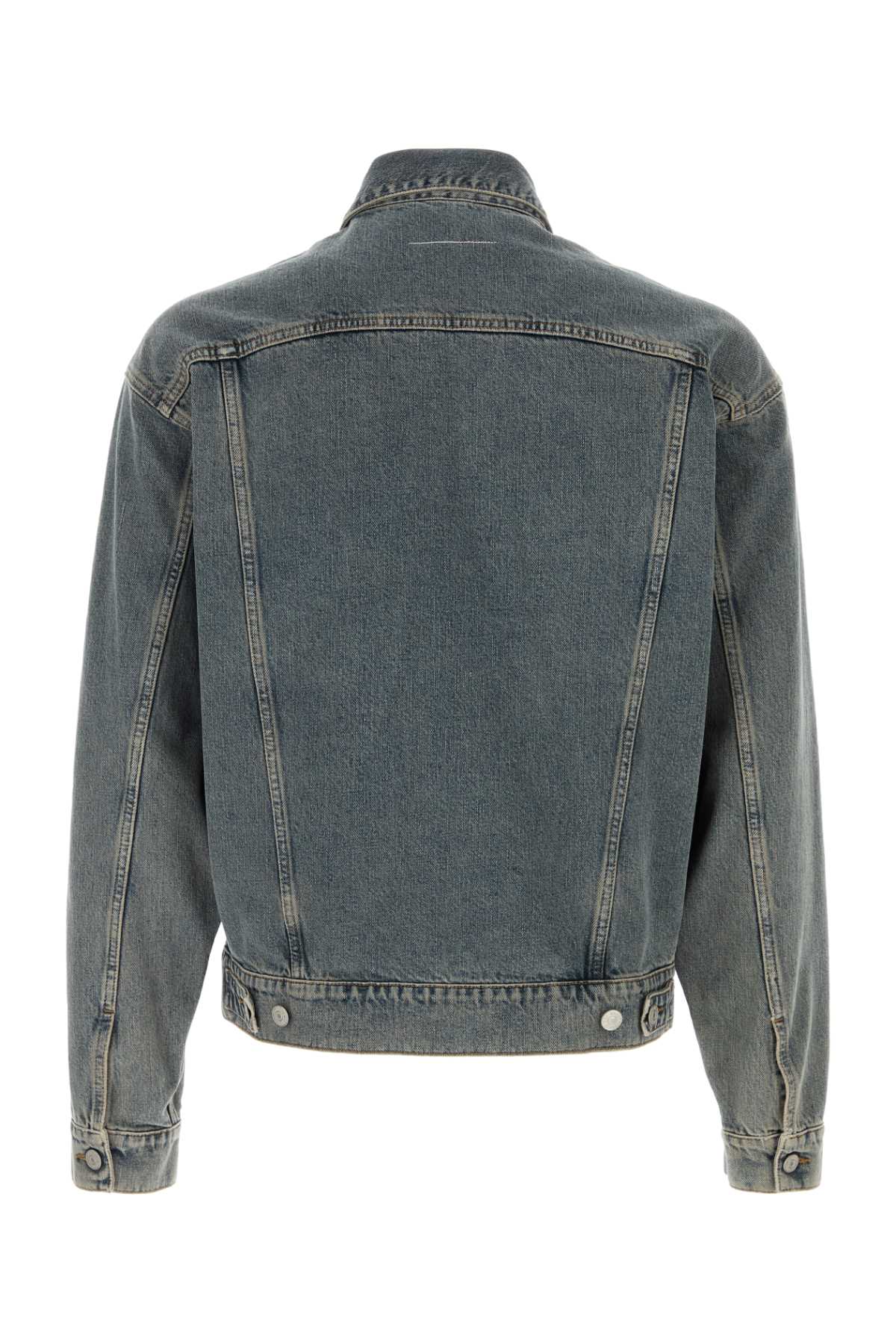 Mm6 Maison Margiela Denim Trucker Jacket In Black
