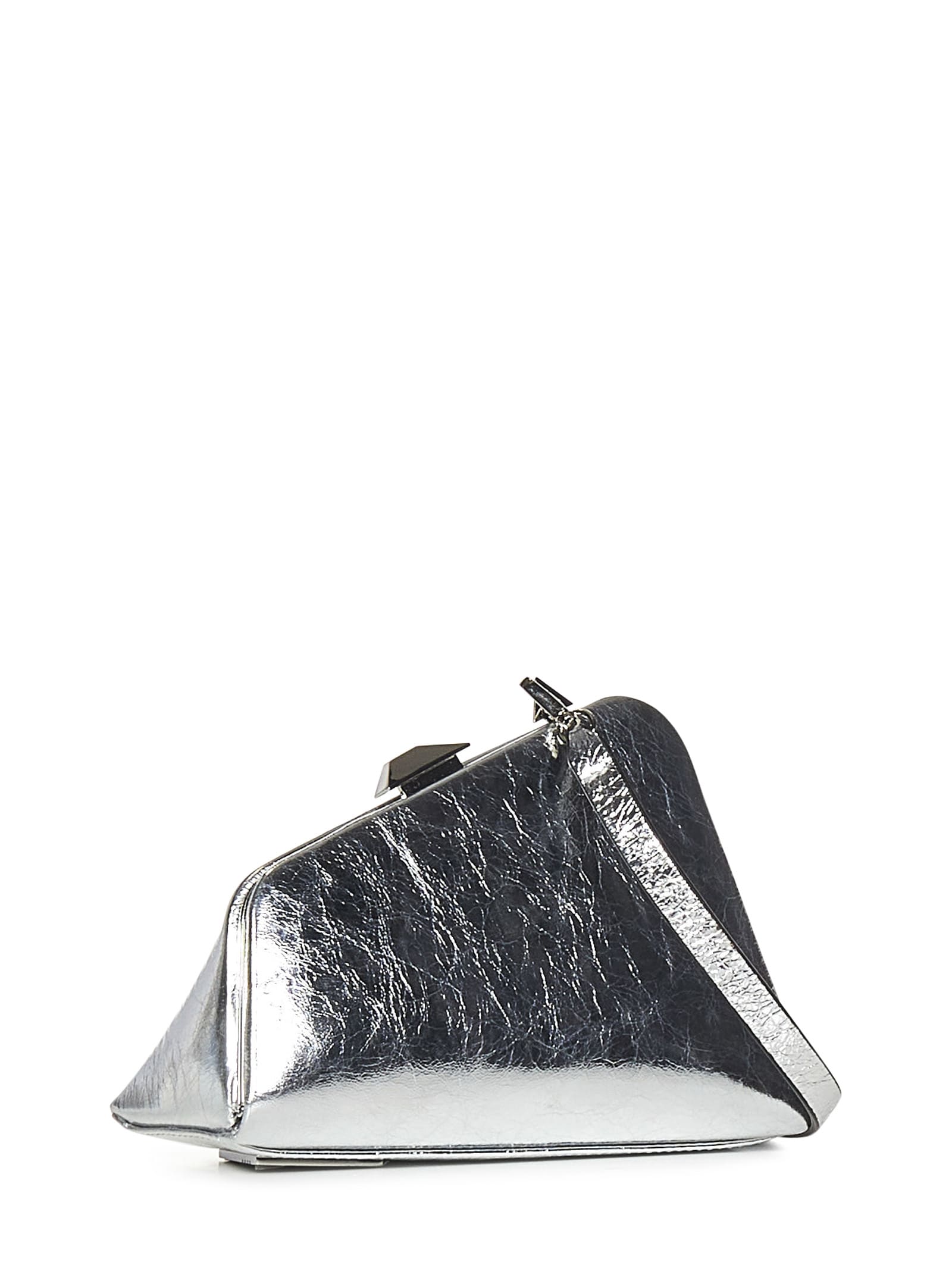 Shop Attico Midnight Mini Clutch In Silver