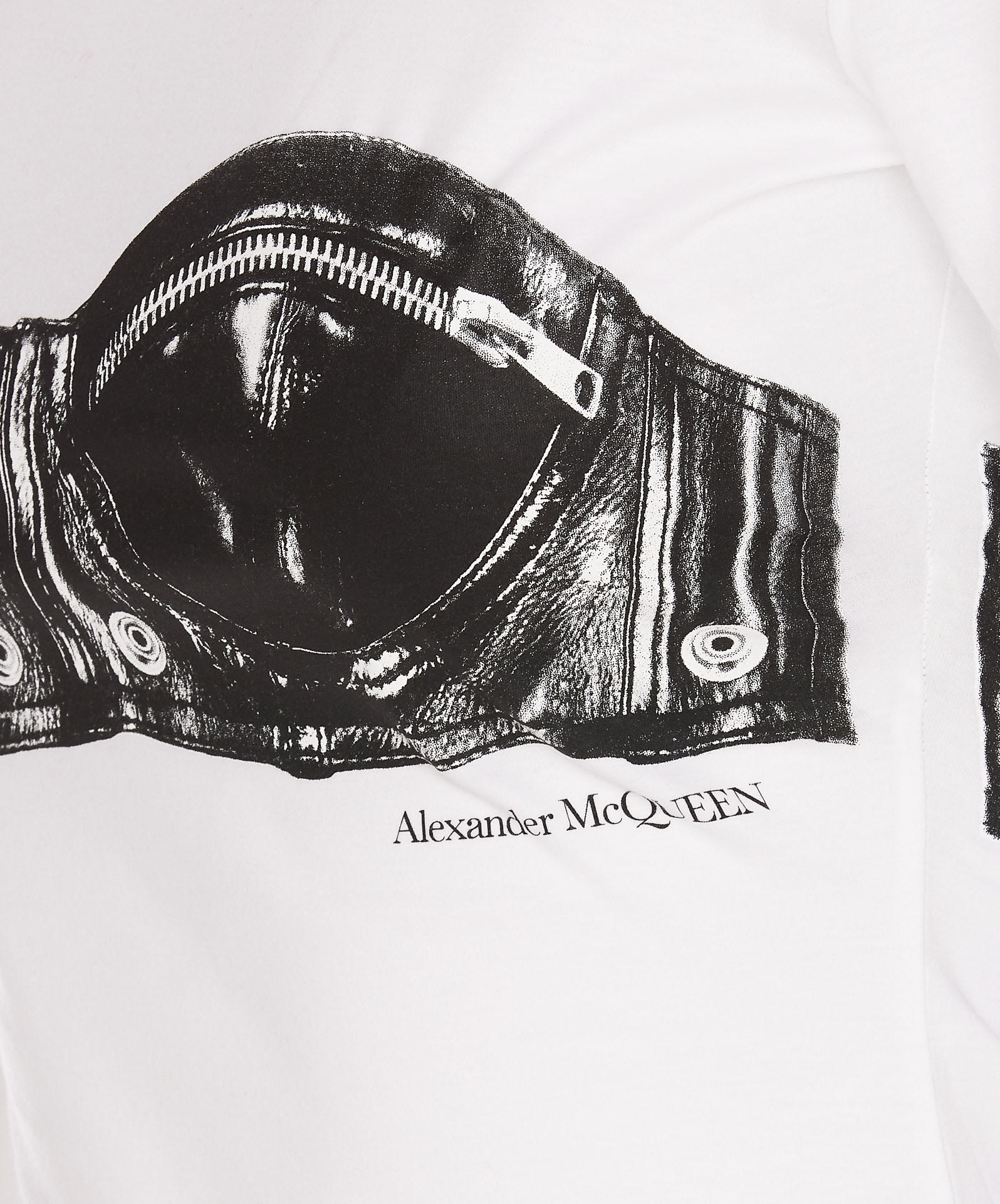 Shop Alexander Mcqueen Biker Bra T-shirt In Bianco
