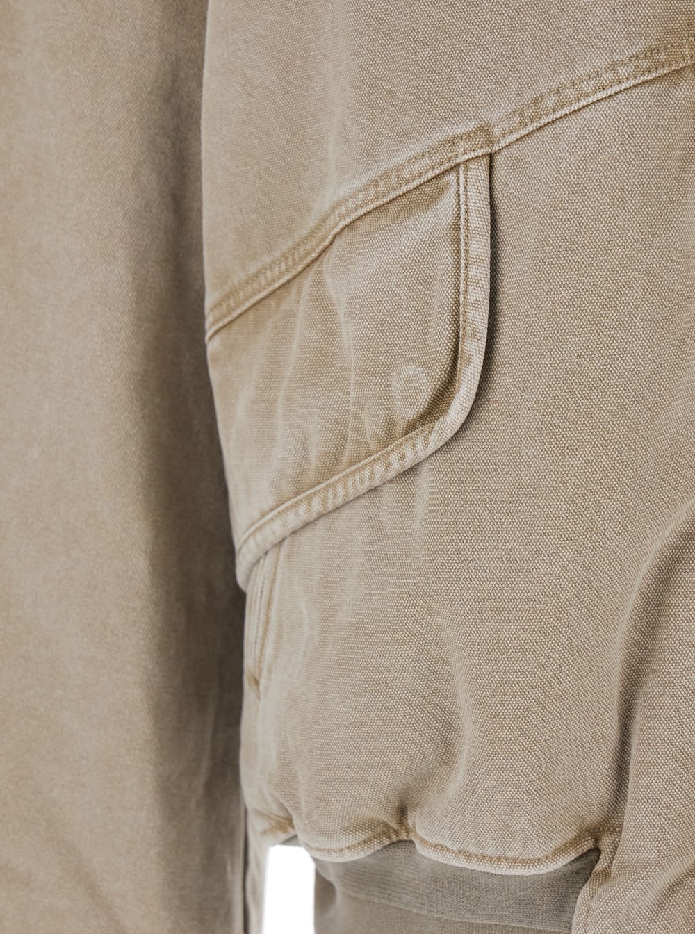 Wooyoungmi Beige Jacket With Contrasting Collar And Distressed Effect In Cotton Blend Man In Neutral