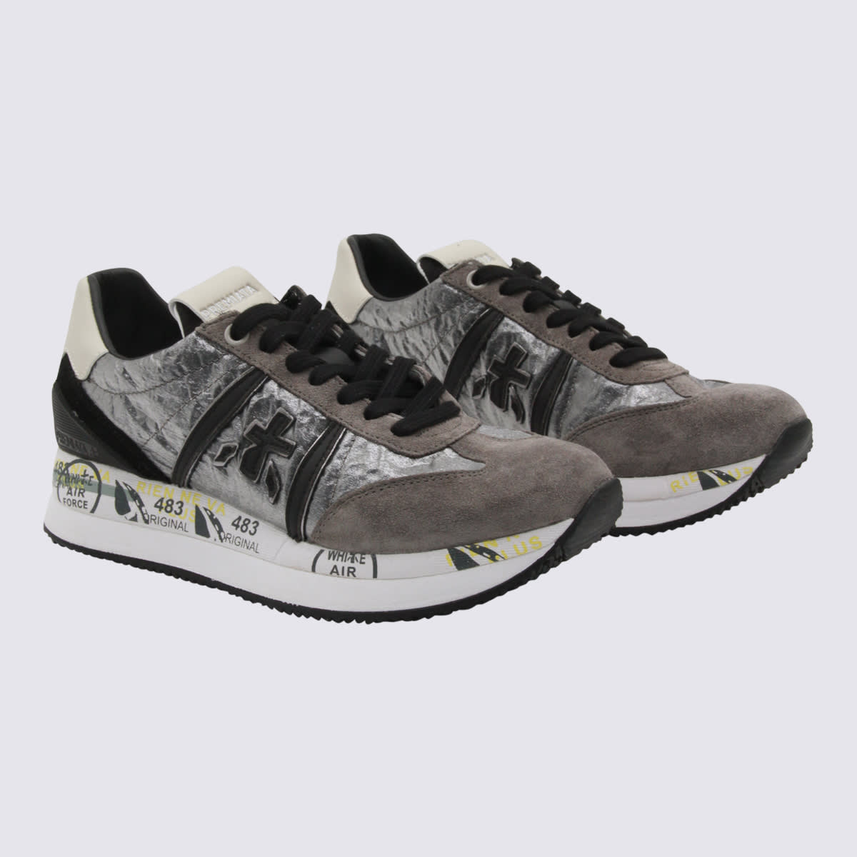 Premiata Grey Leather Conny Sneakers
