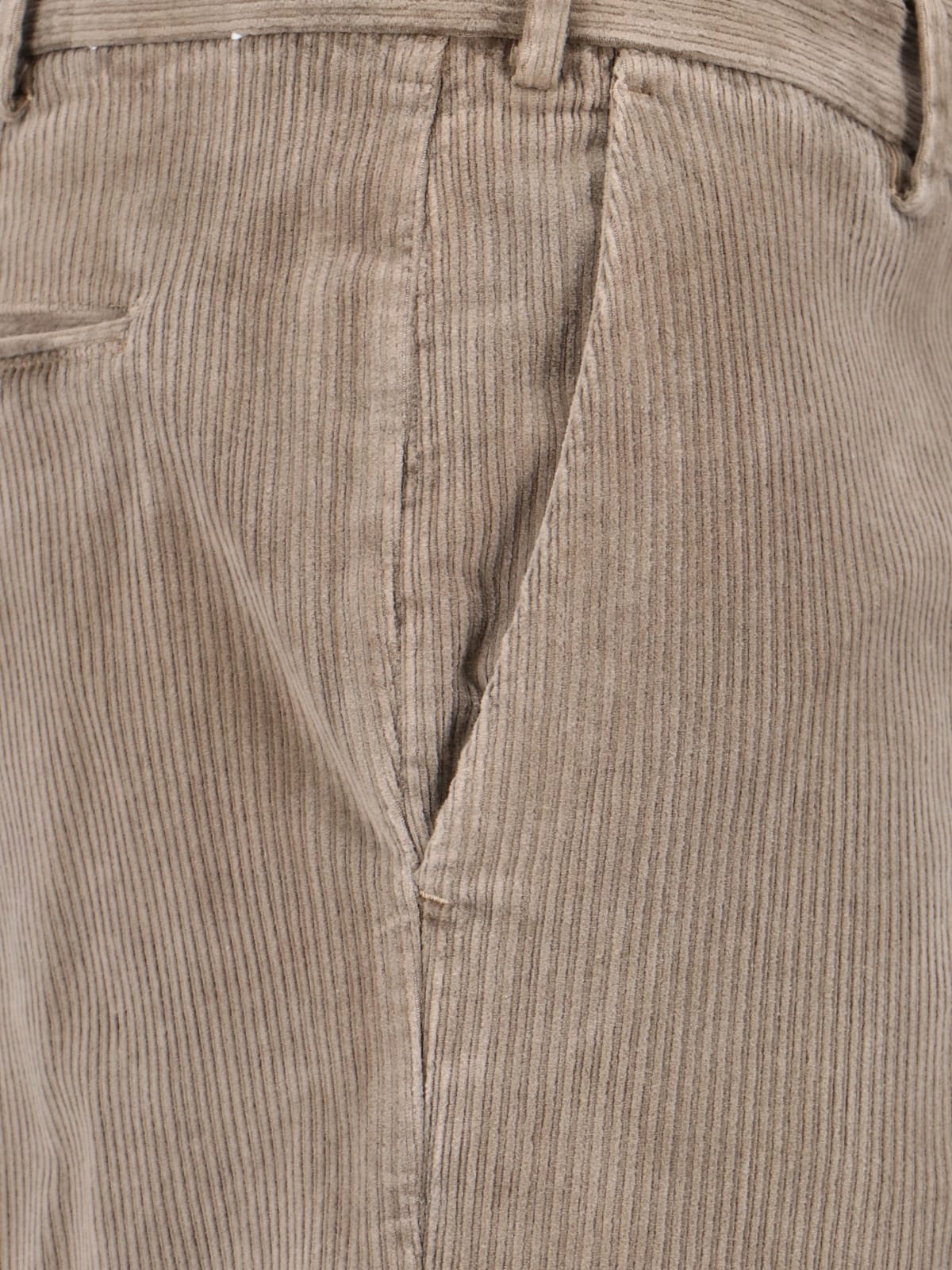 Pt Torino Beige Corduroy Trousers With Straight Fit In Multi
