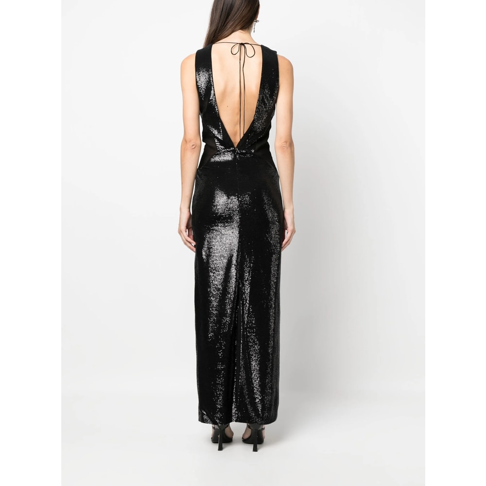 Rev Sequin-embellished Maxi Dress In Black