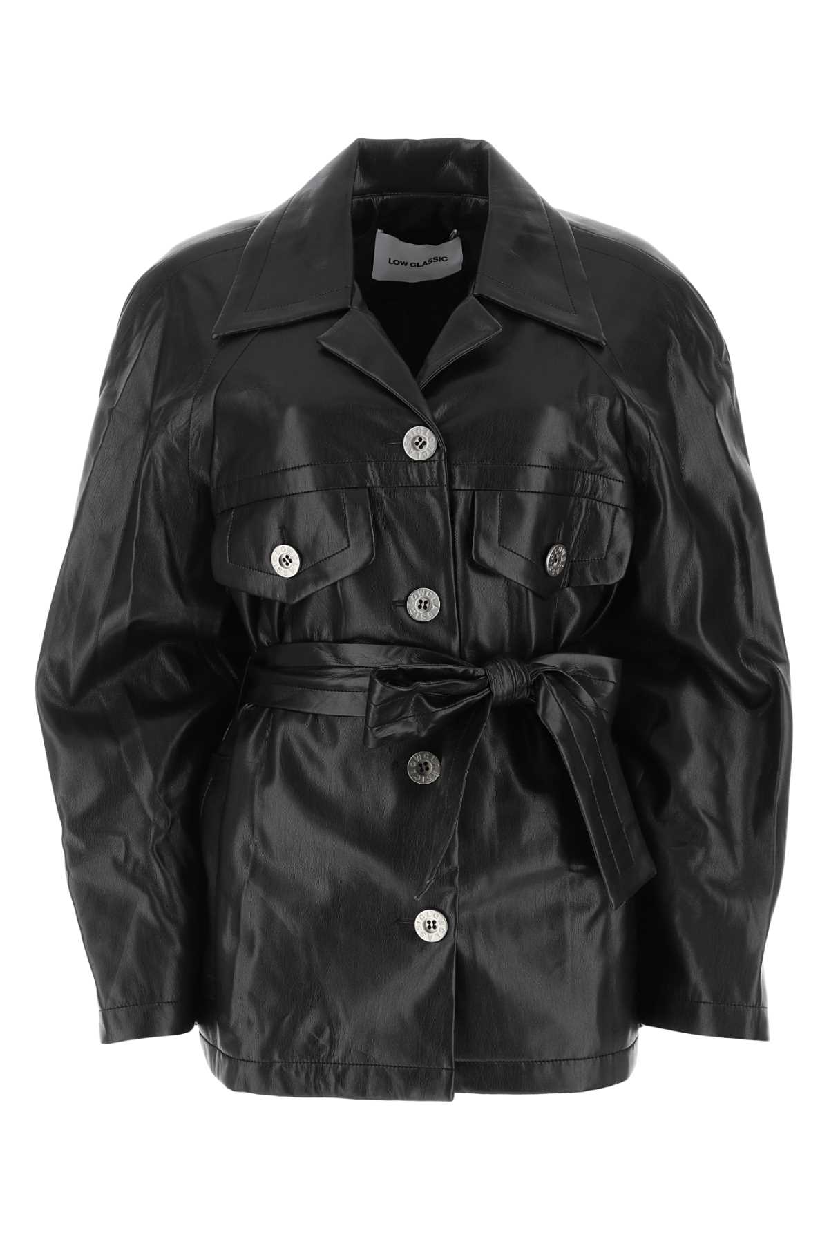 Black Synthetic Leather Shirt