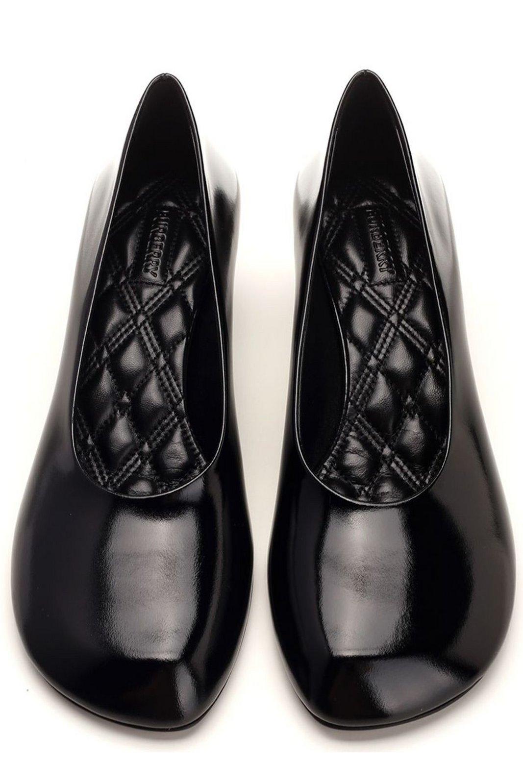 Shop Burberry Asymmetric-toe Slip-on Pumps In Black