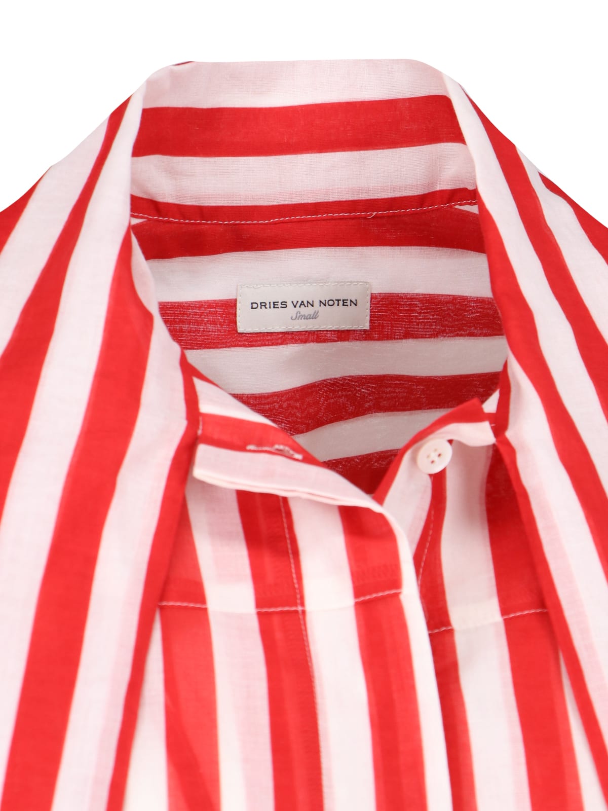 Shop Dries Van Noten Maxi Bow Shirt In Red