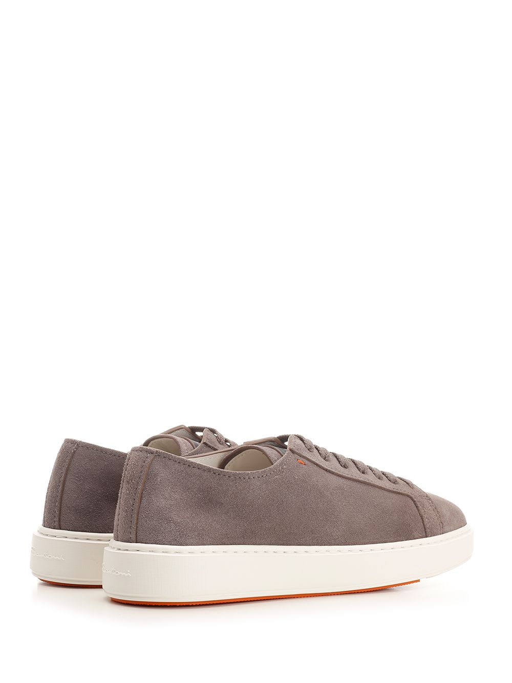 Shop Santoni Dove Grey Suede Sneakers