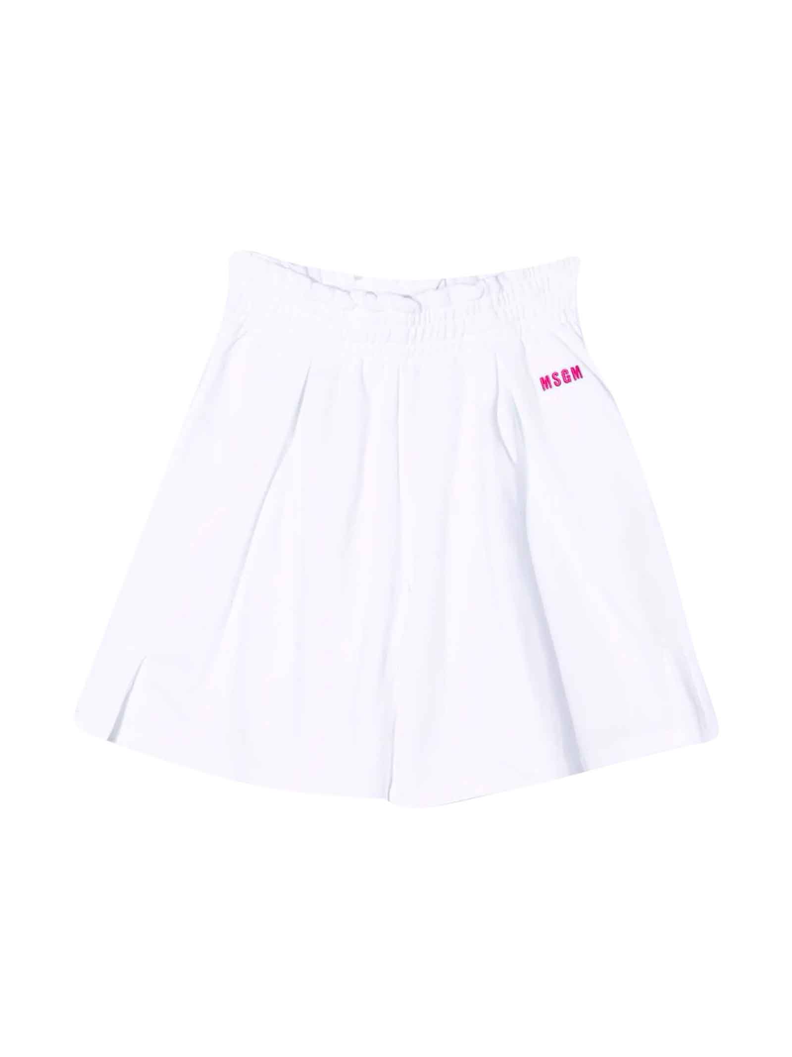 MSGM White Girl Bermuda Shorts