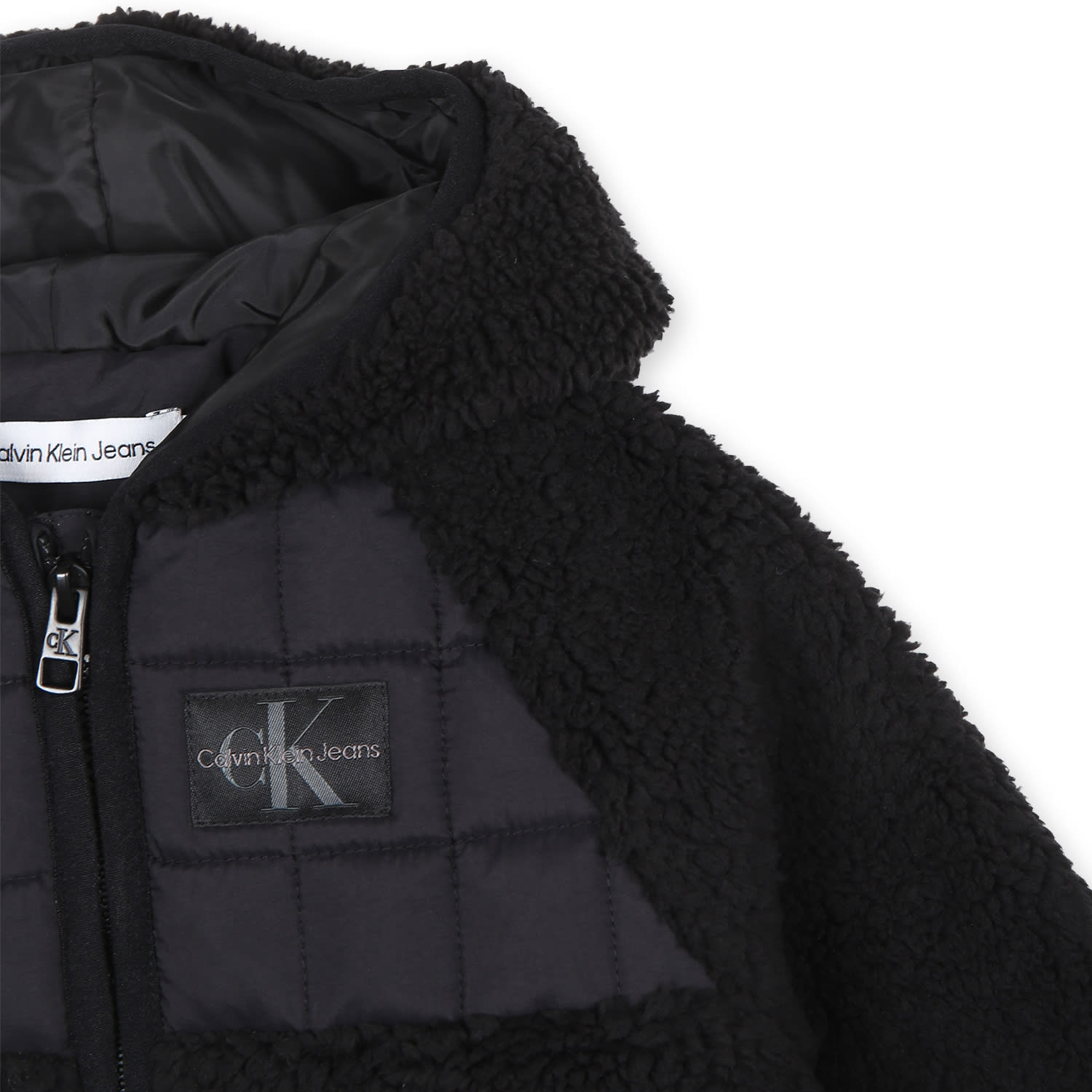 Shop Calvin Klein Black Fleece Jacket For Baby