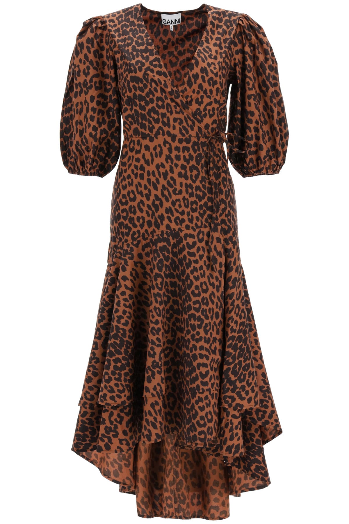 Ganni Asymmetrical Leopard Print Dress | Coshio Online Shop