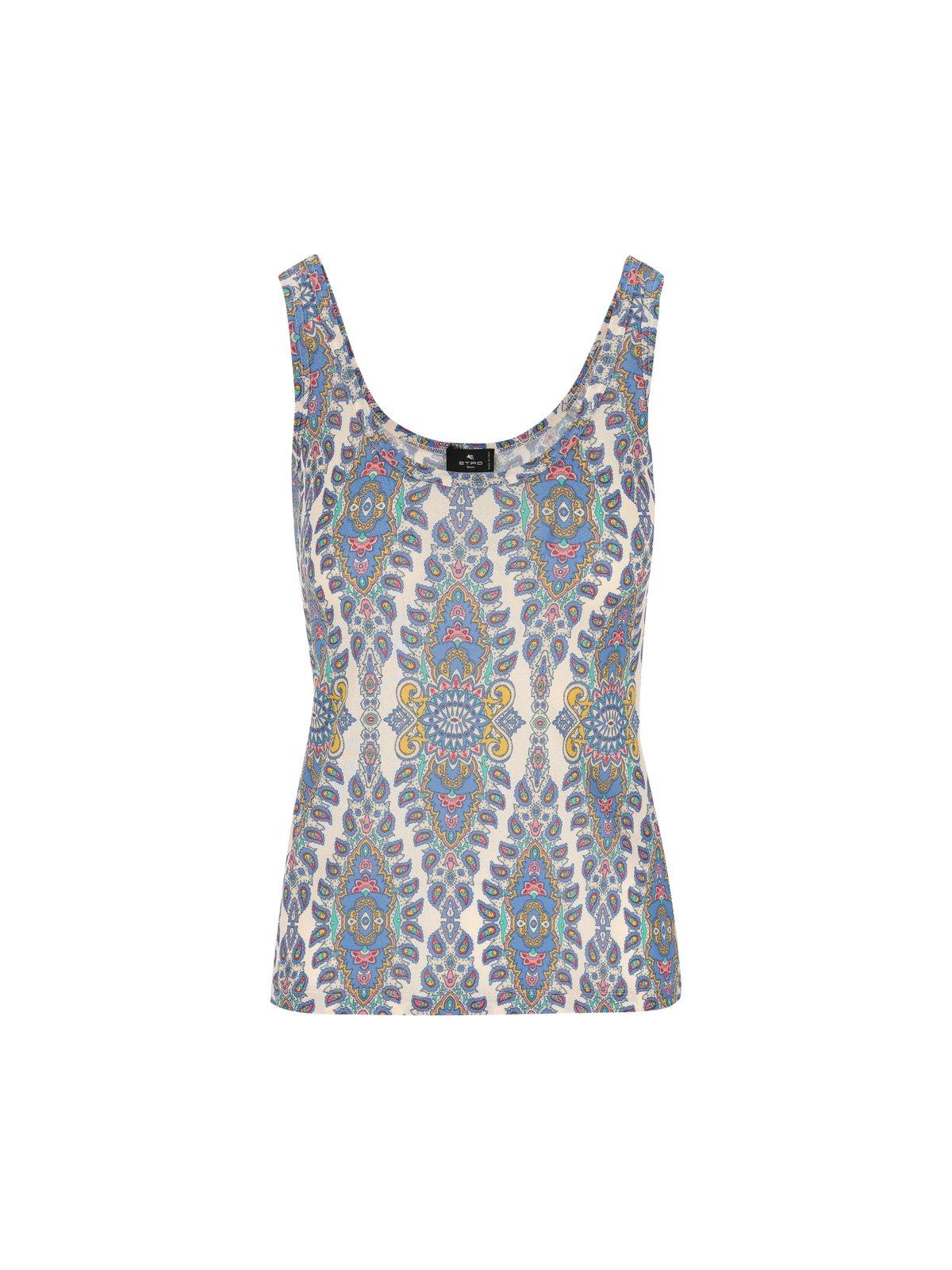 Graphic Printed Sleeveless Top