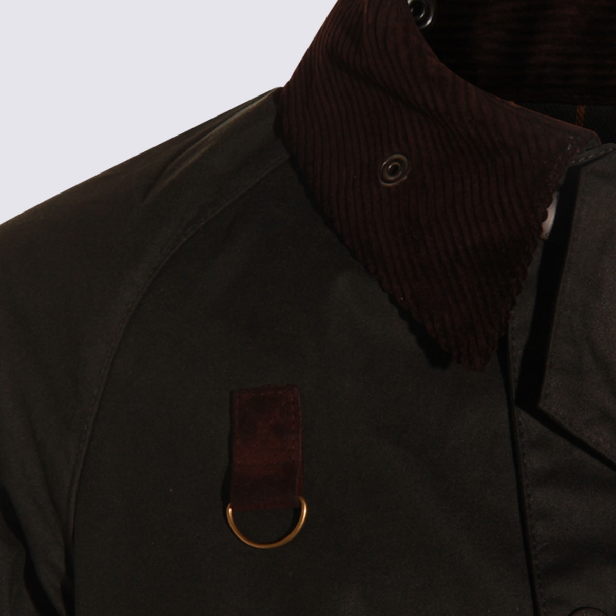 Barbour Casual Jacket With Corduroy Collar And Pockets In Black