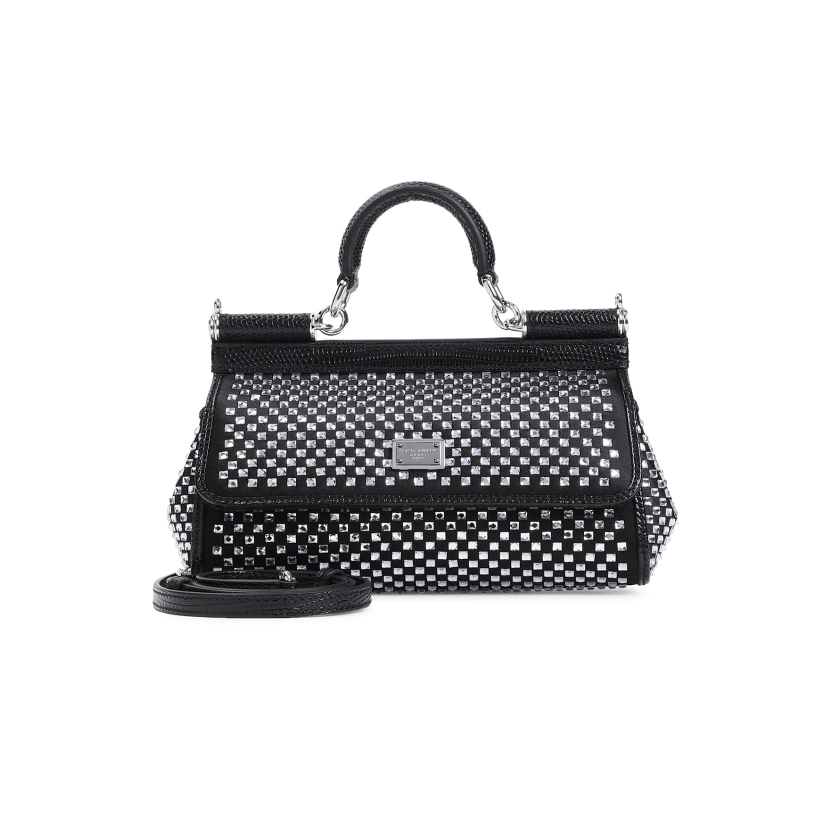 Shop Dolce & Gabbana Handbag In Nero Crystal