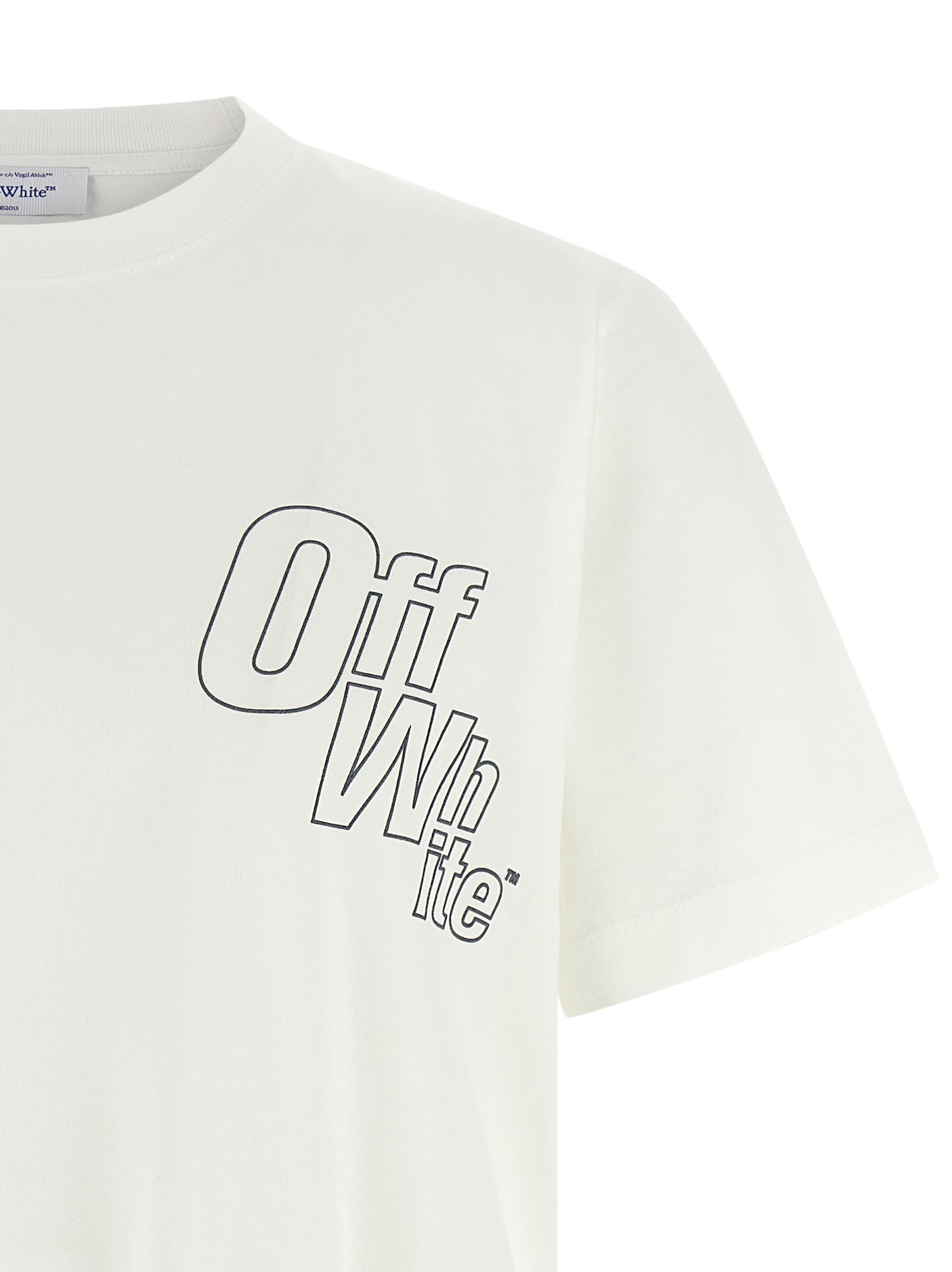 Off-white Slim Fit Arrow Design T-shirt In White