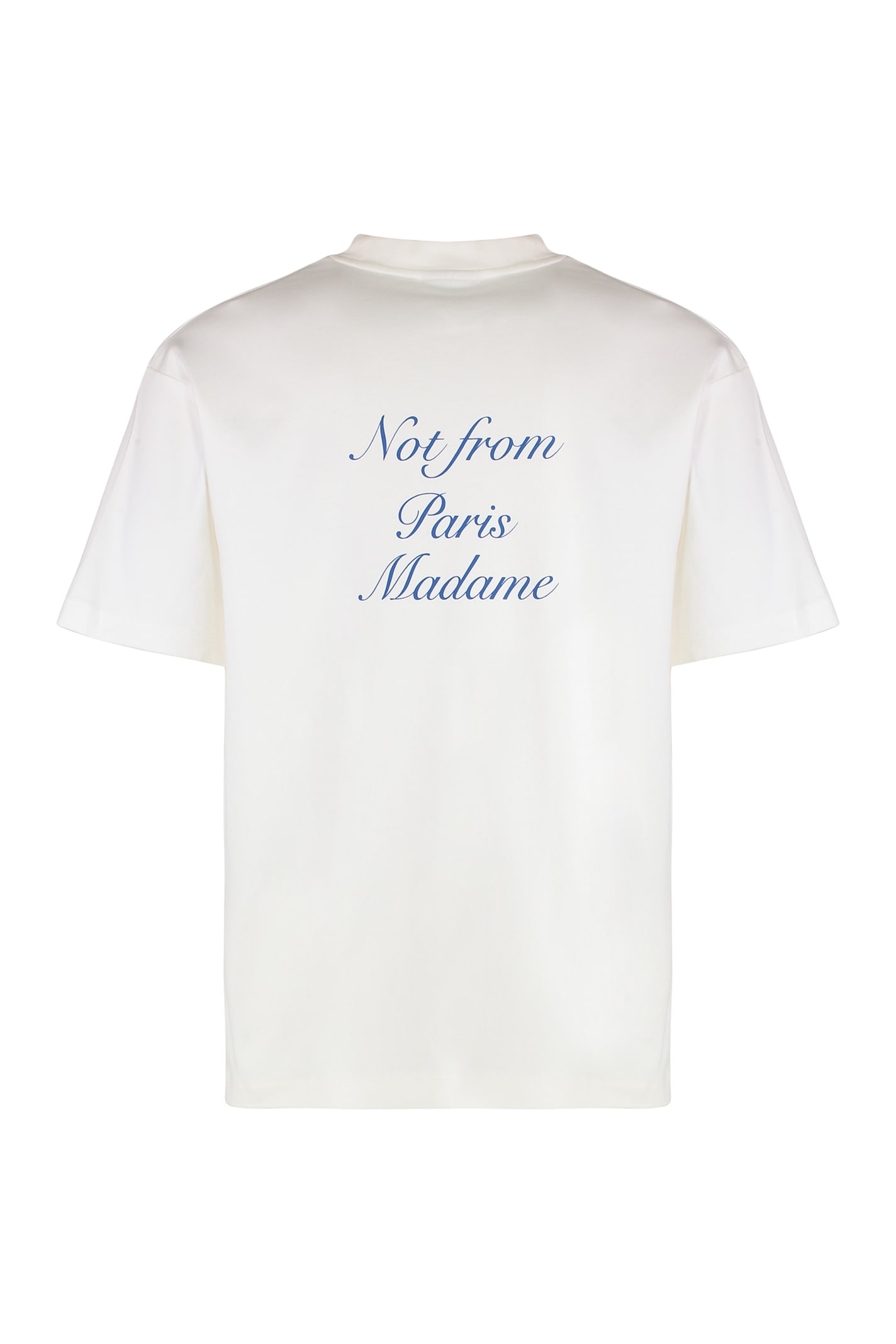 Slogan Curslve Cotton Crew-neck T-shirt