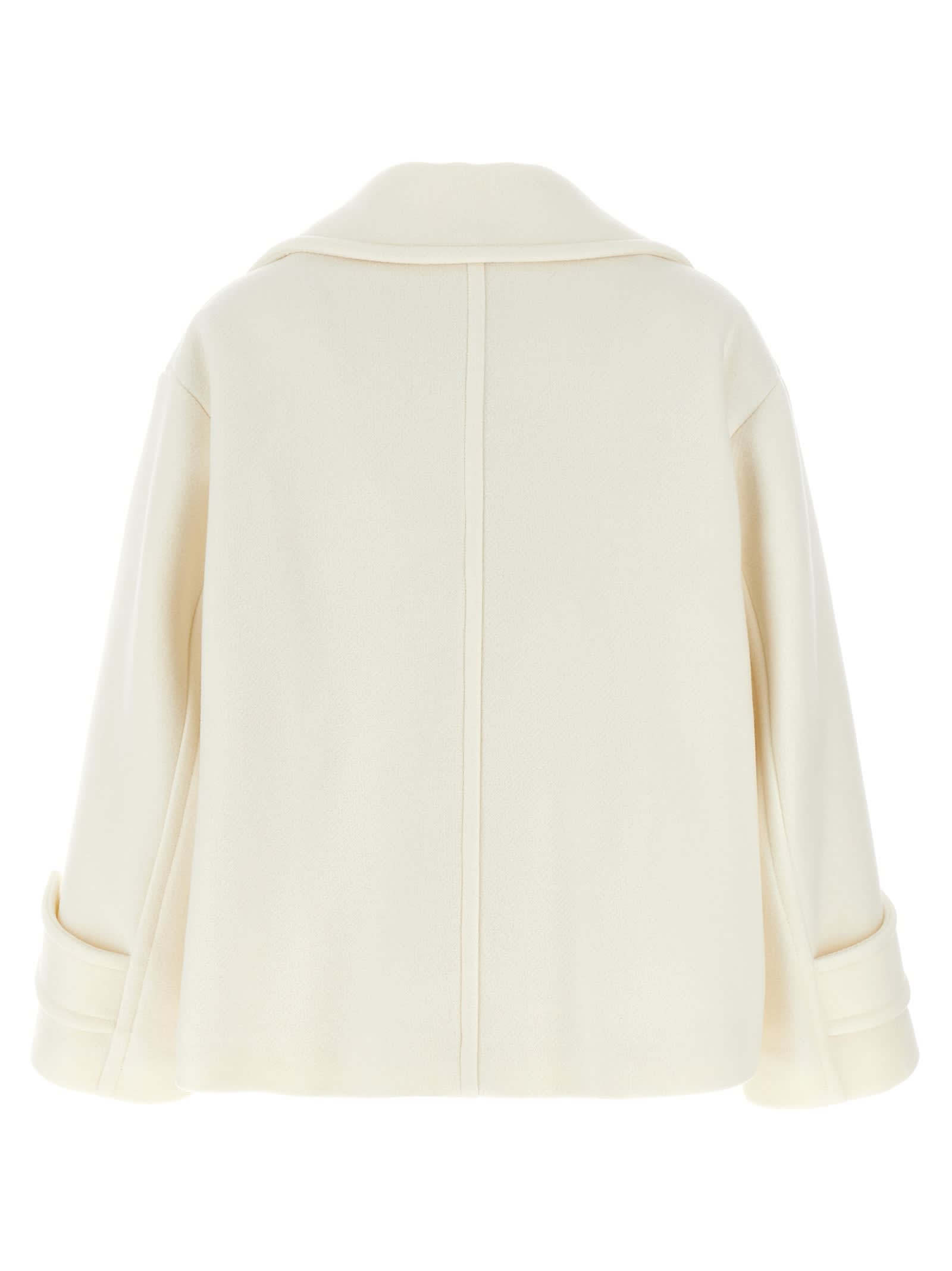 Shop Chloé Double-breasted Coat In White