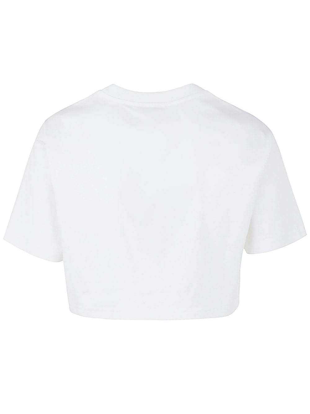 Shop Lanvin Curb Embroidered Cropped T-shirt In Optic White