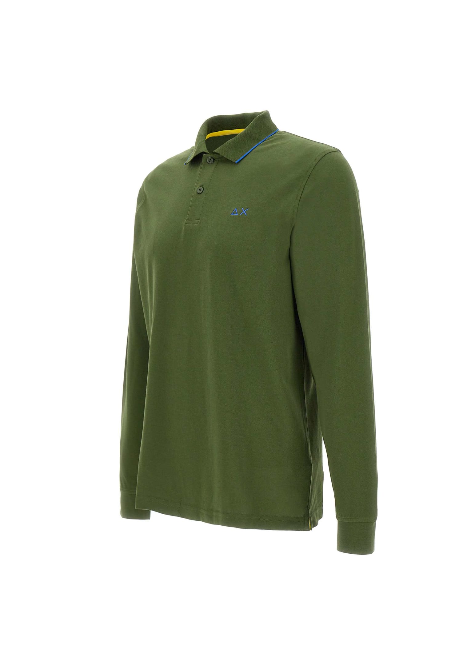 Shop Sun 68 Small Stripes Polo Shirt Cotton Polo Shirt In Verde Scuro