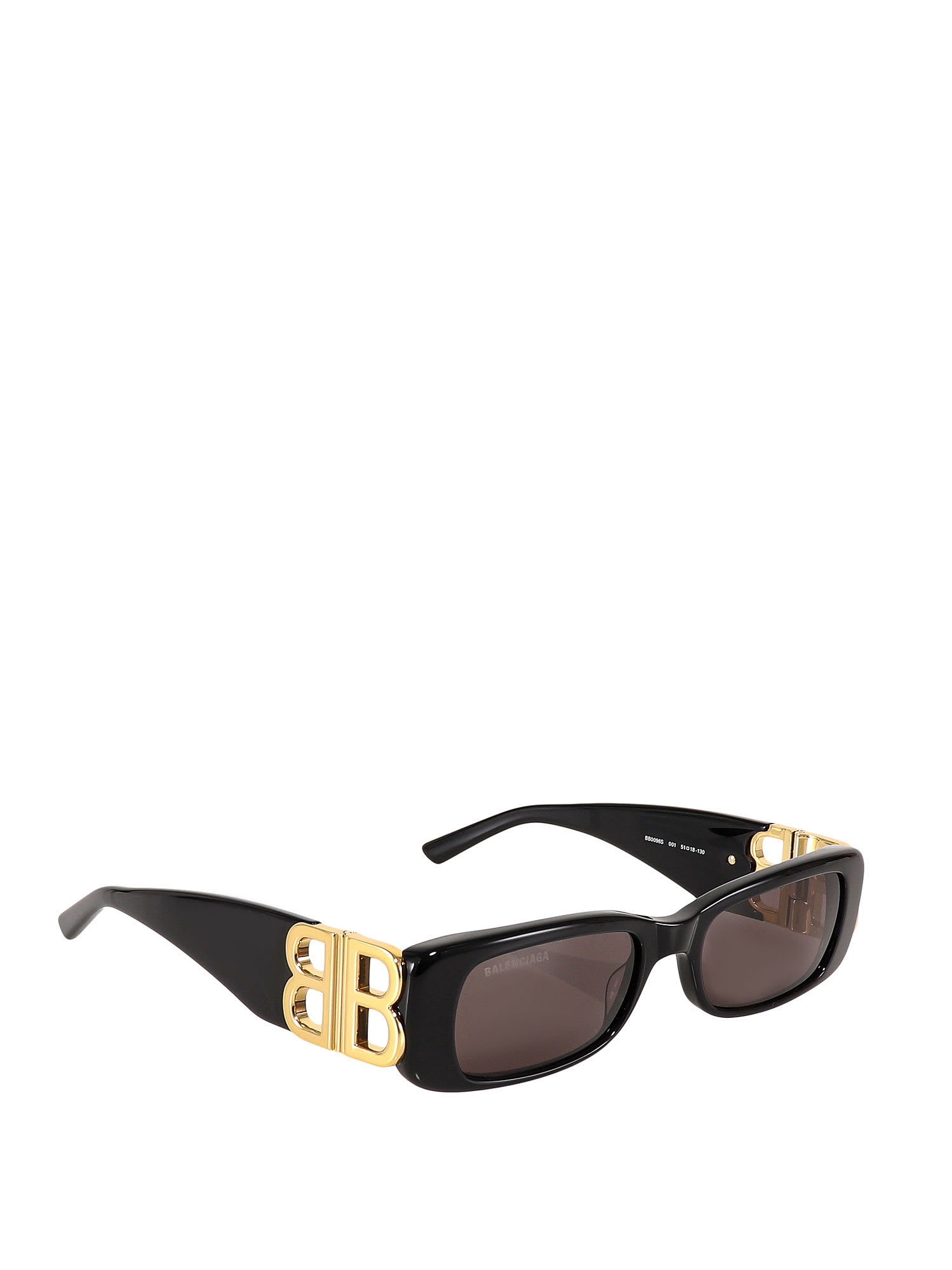 Shop Balenciaga Dynasty Rectangle Sunglasses In Black