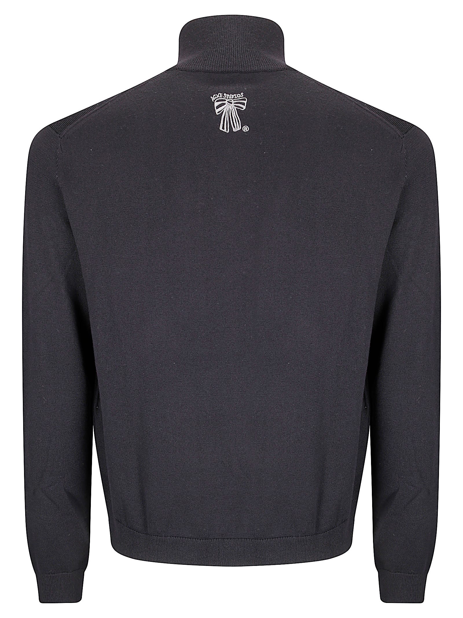 Acne Studios Knitted Full-zip Sweater In Black
