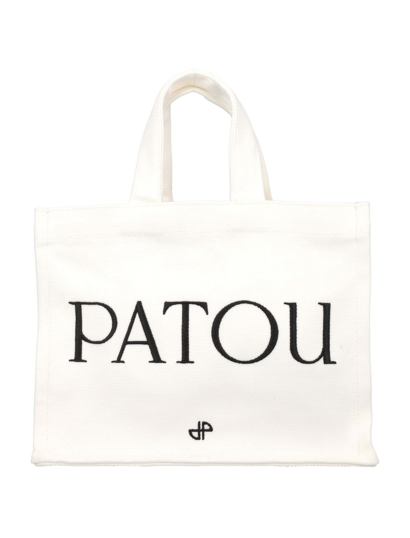 Shop Patou Small Canvas Tote Bag In White