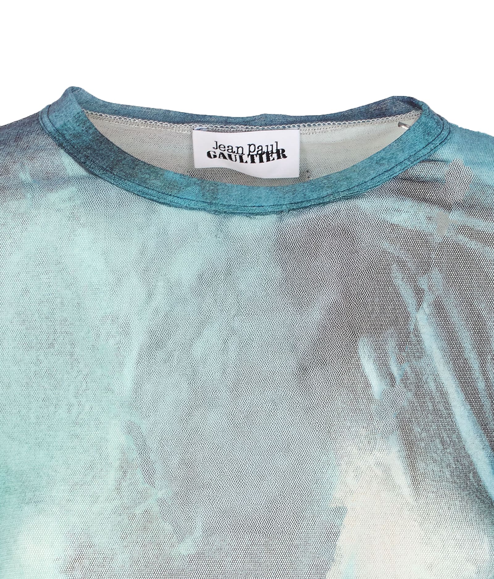 Jean Paul Gaultier Mesh Baby T-shirt Water Print In Blue
