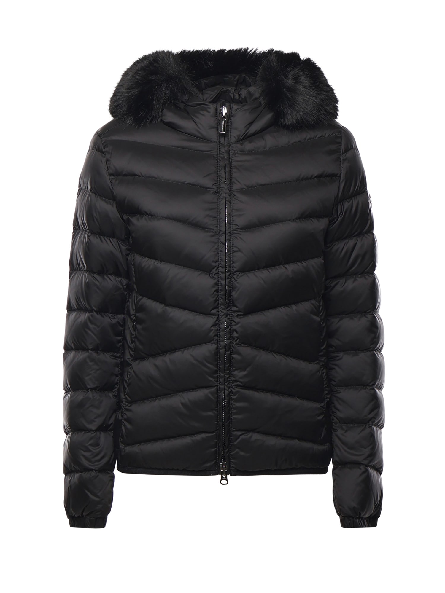 Colmar Woman Quilted Down Jacket With Synthetic Fur 2219e 2yo 99 In Black