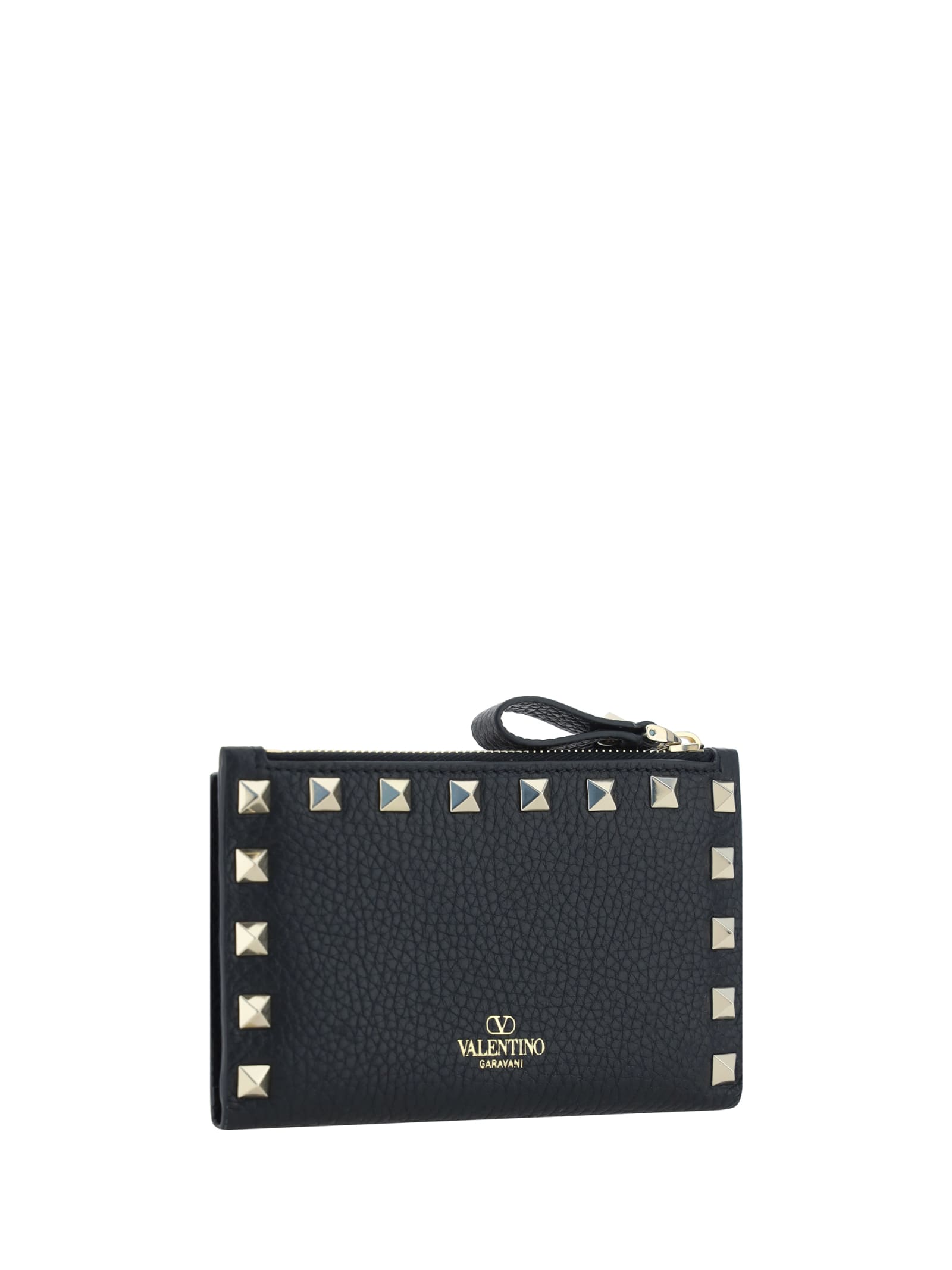 Shop Valentino Garavani Rockstud Wallet In Nero