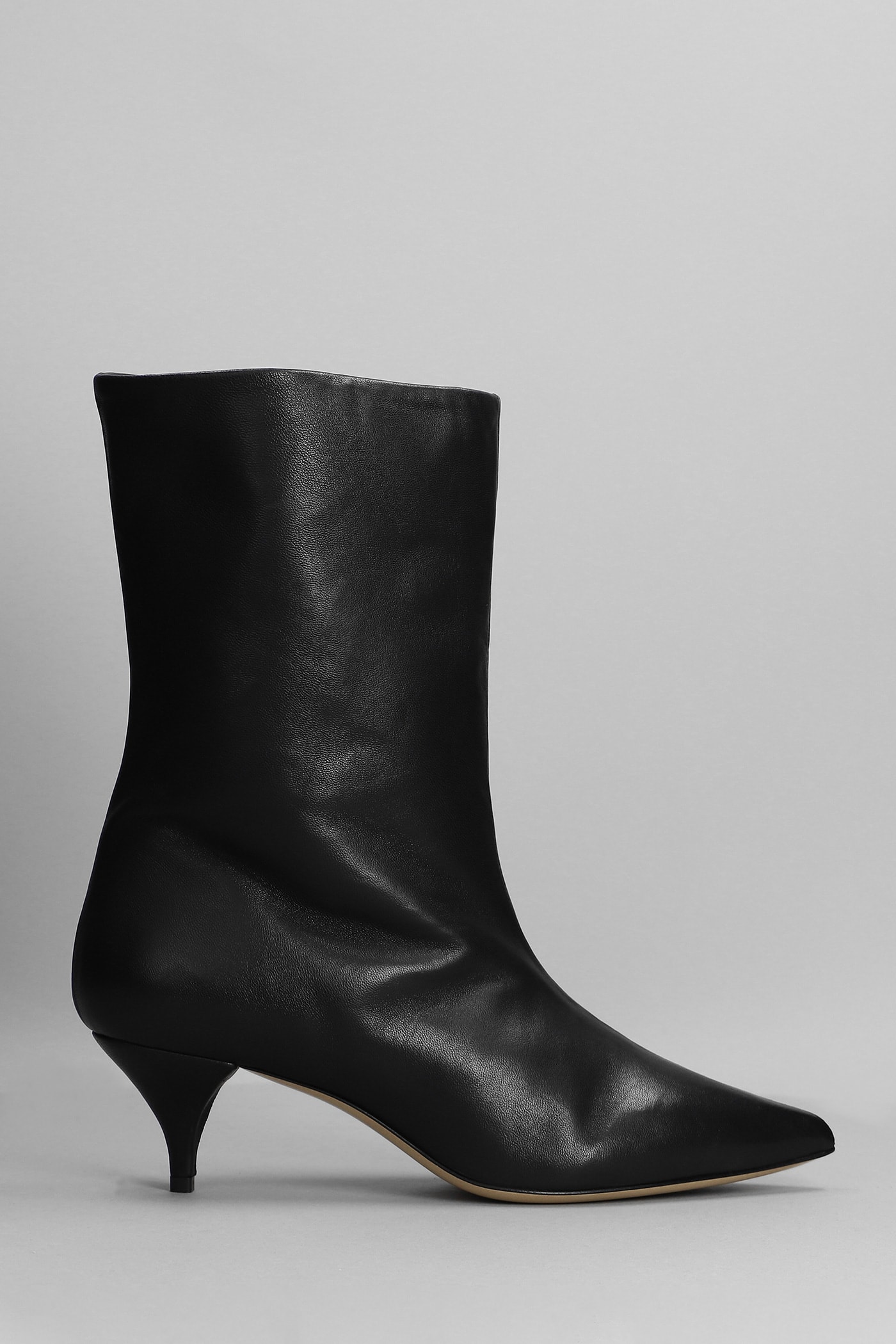 Alchimia High Heels Ankle Boots In Black Leather