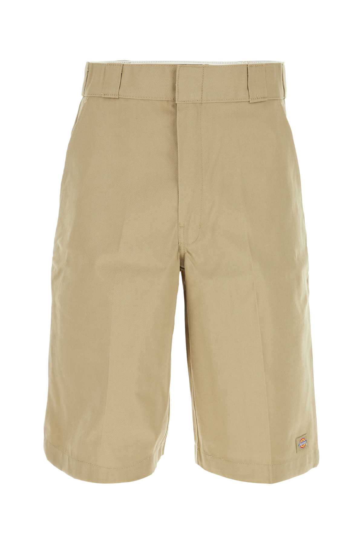 Beige Polyester Blend Bermuda Shorts