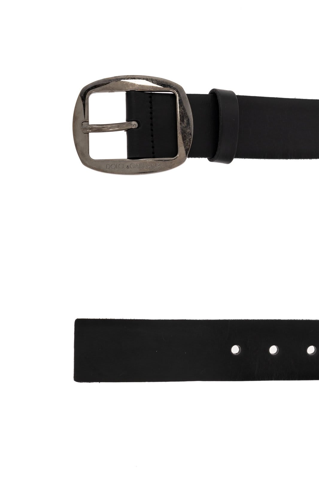 Shop Dolce & Gabbana Logo Engraved Belt In Nero