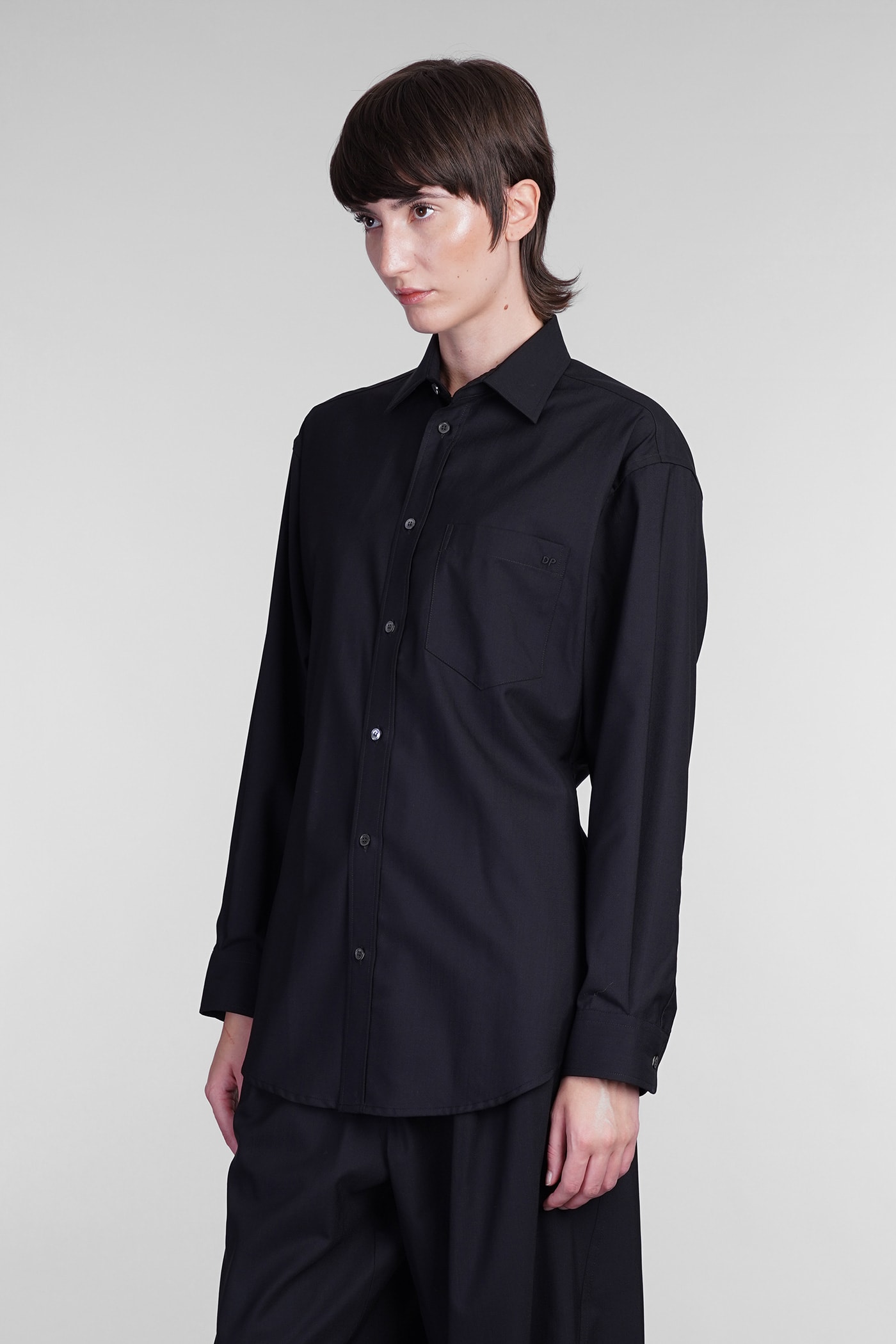 Shop Darkpark Anne Shirt In Black Wool