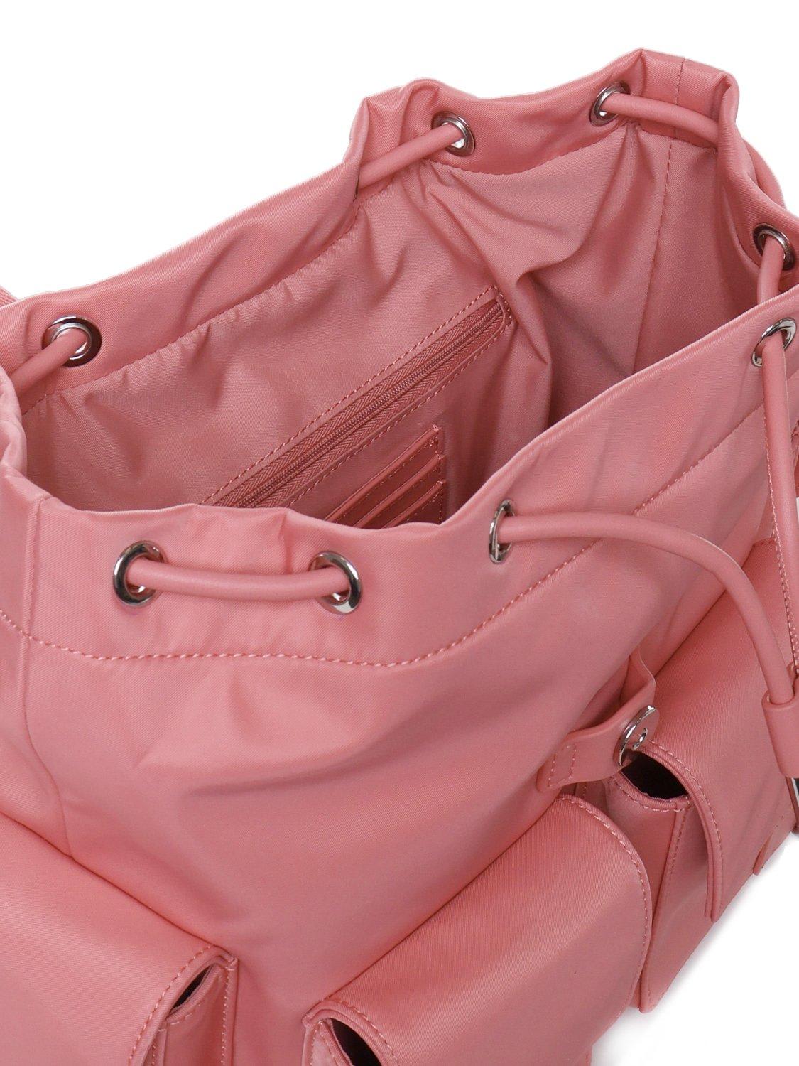 Shop Pinko Pocket Detailed Backpack In Rosa Marino-shiny Nickel